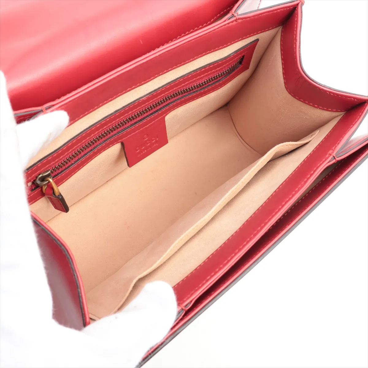 GG Supreme Queen Margaret PVC x Leather 2WAY Handbag Beige x Red 476541 — view 8