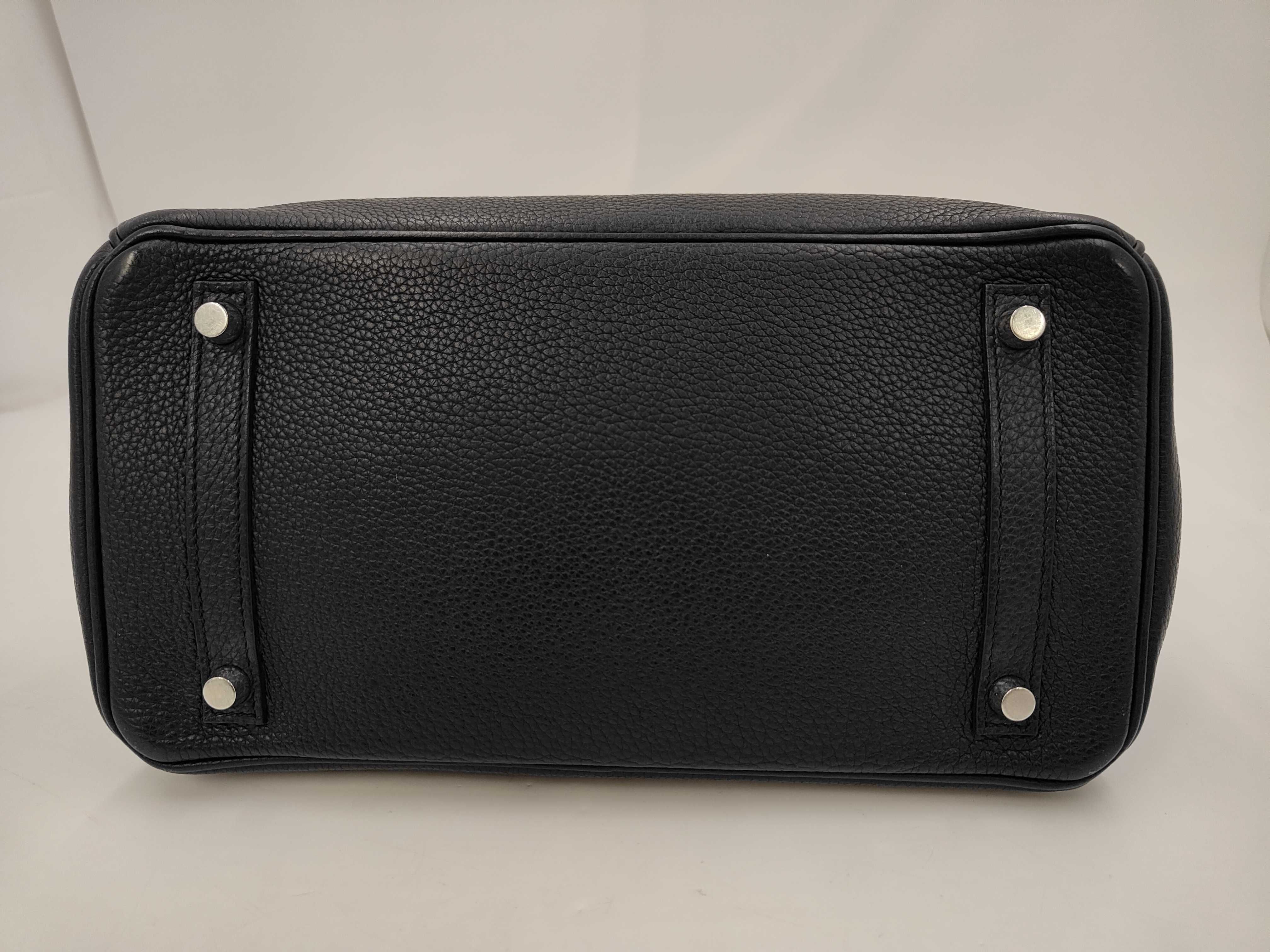 Birkin 30 Black Handbag with Silver Hardware (A stamp) — view 3