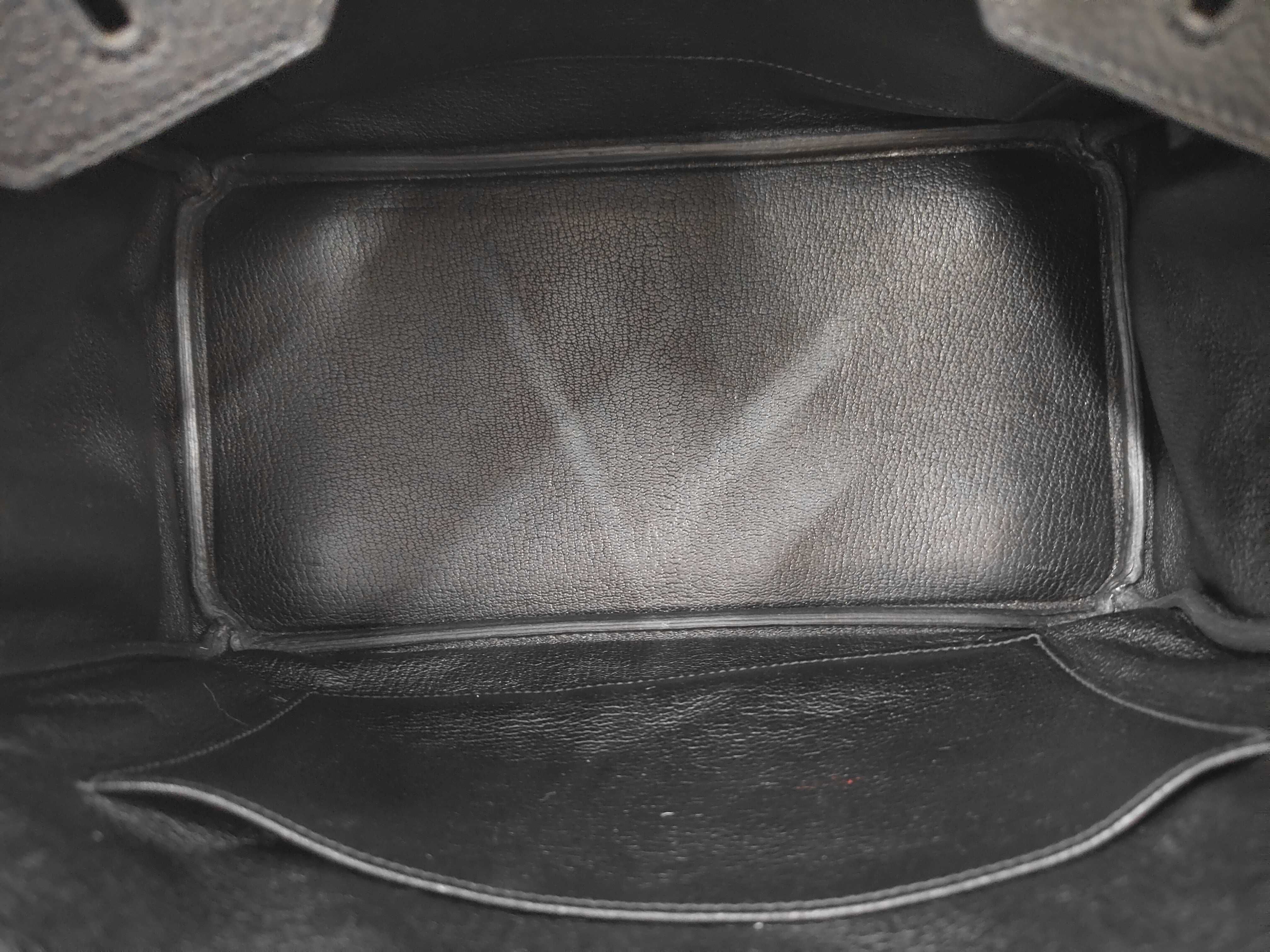 Birkin 30 Black Handbag with Silver Hardware (A stamp) — view 6