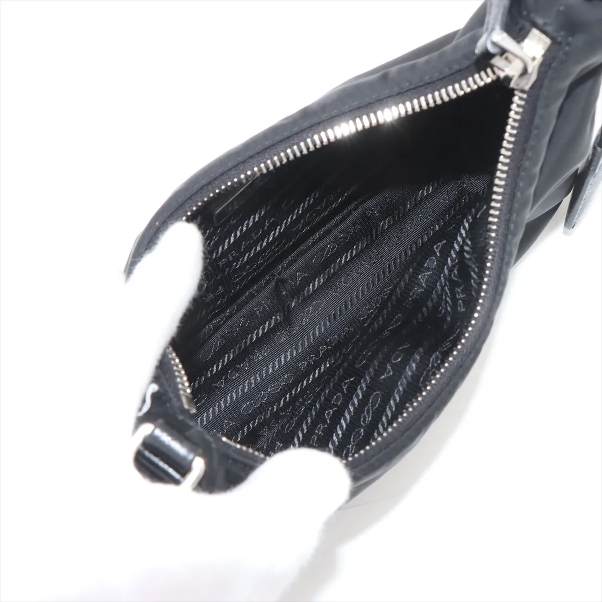 Tessuto Tattoo Nylon Shoulder Bag Black 1BH204 — view 6