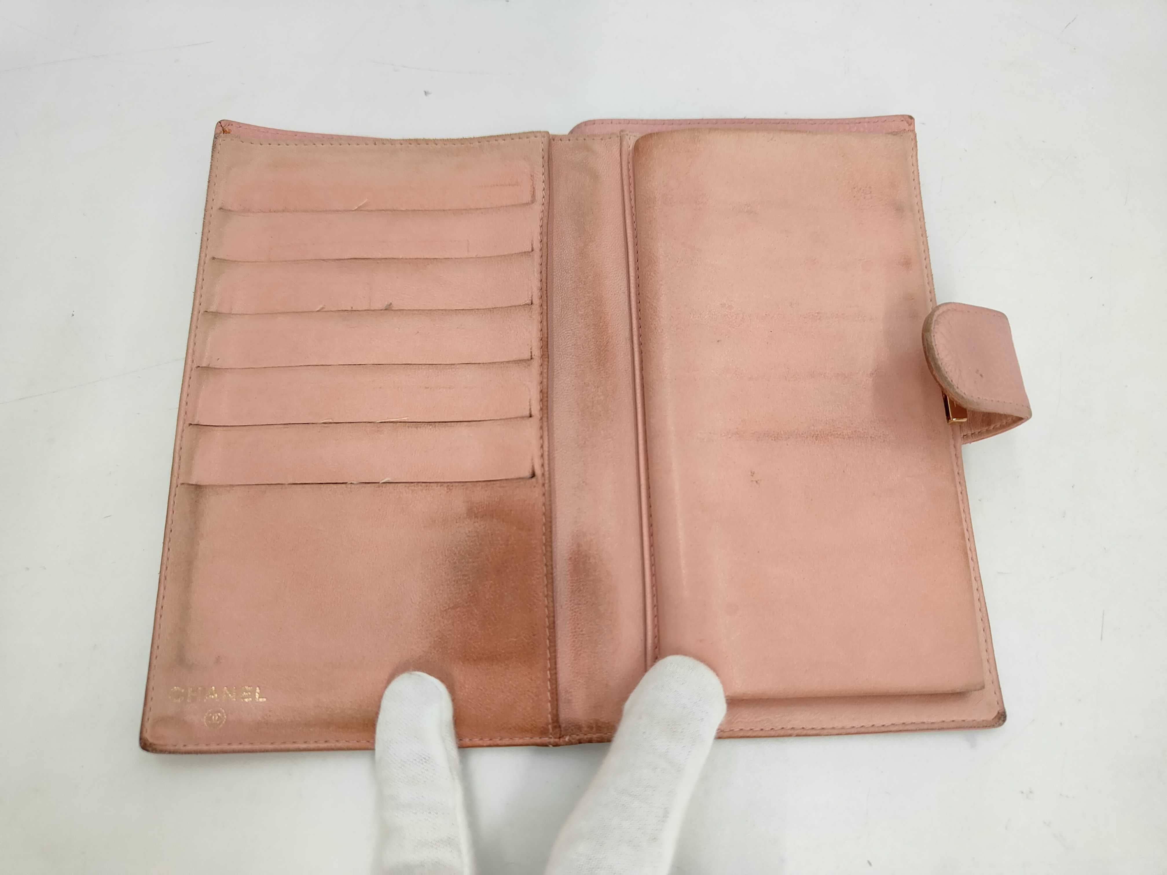 bi-fold long wallet, light pink, serial number 9 series wallet — view 4