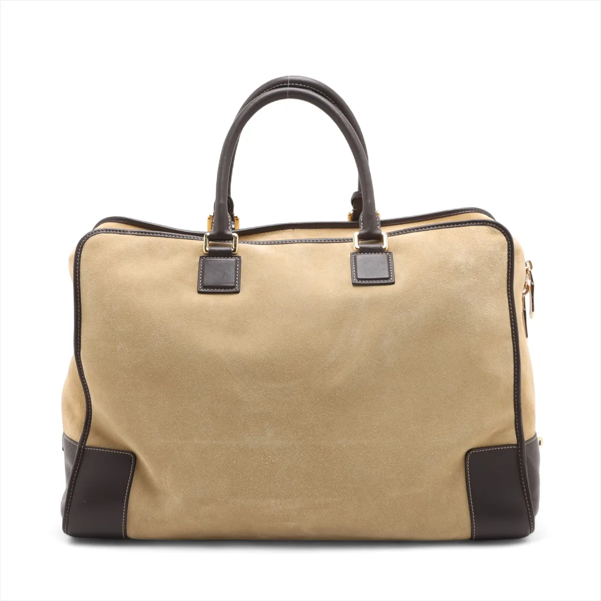 Amazona 50 Suede Handbag Beige x Brown — view 2
