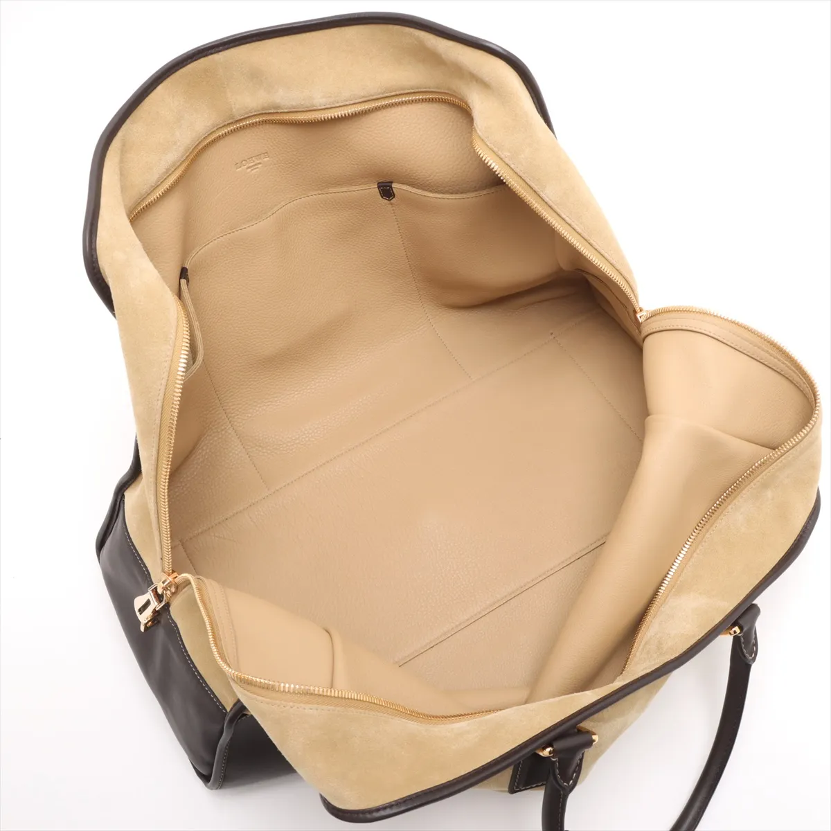 Amazona 50 Suede Handbag Beige x Brown — view 7