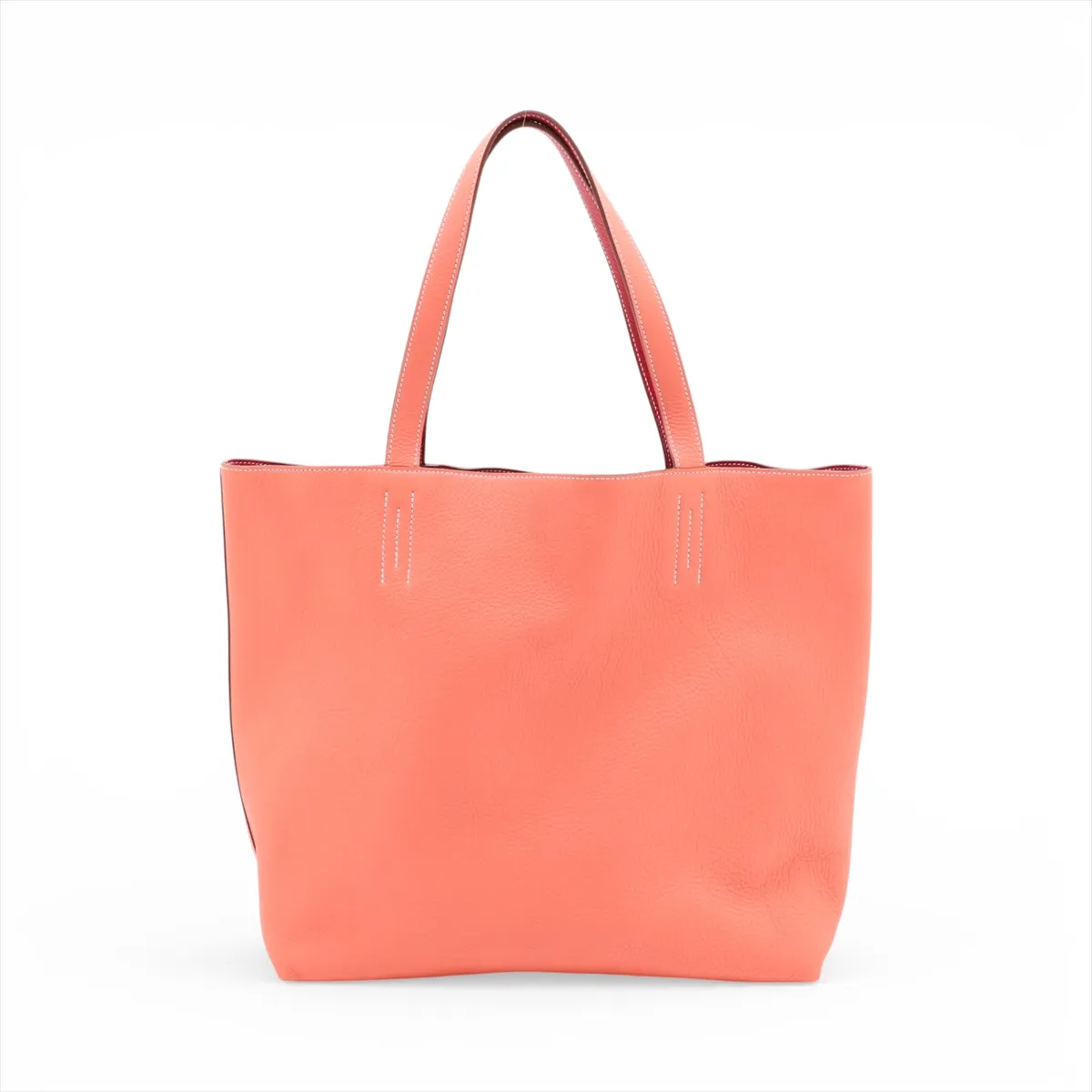 Hermès Double Sens 45 Taurillon Clemence Flamingo x Rouge Casaque Silver Hardware Q: 2013 — view 2