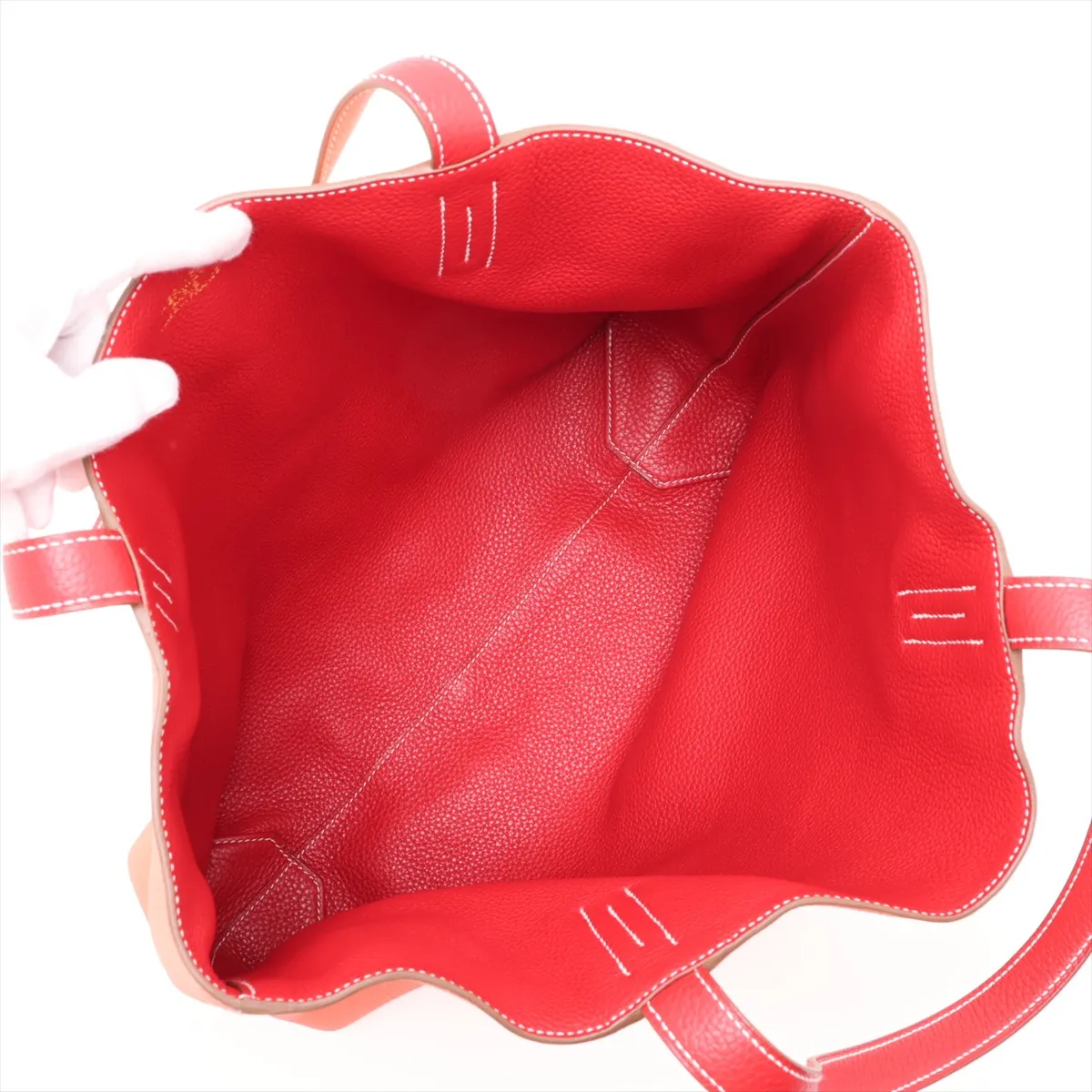 Hermès Double Sens 45 Taurillon Clemence Flamingo x Rouge Casaque Silver Hardware Q: 2013 — view 7