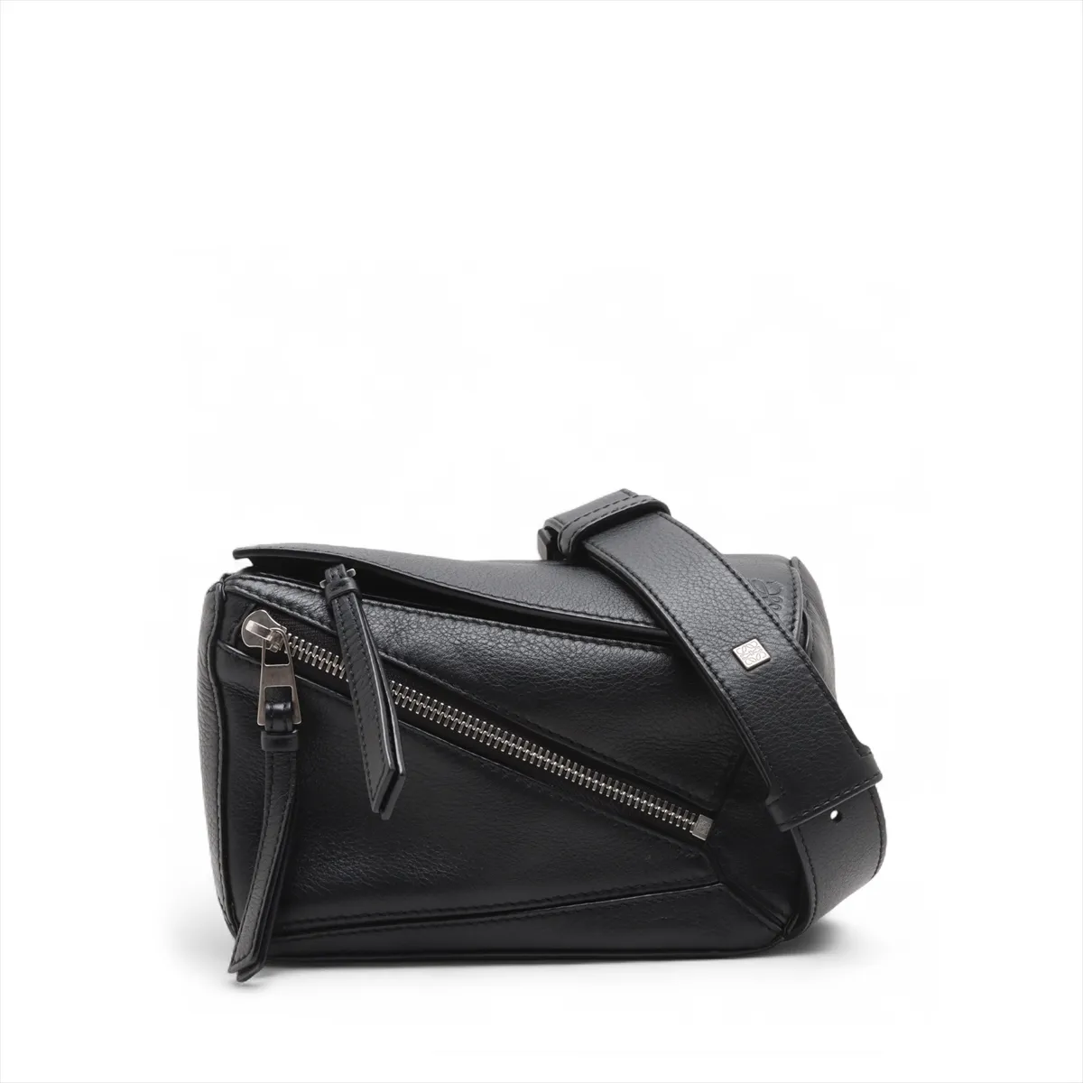 Puzzle Bum Bag Small Leather Body Bag Black