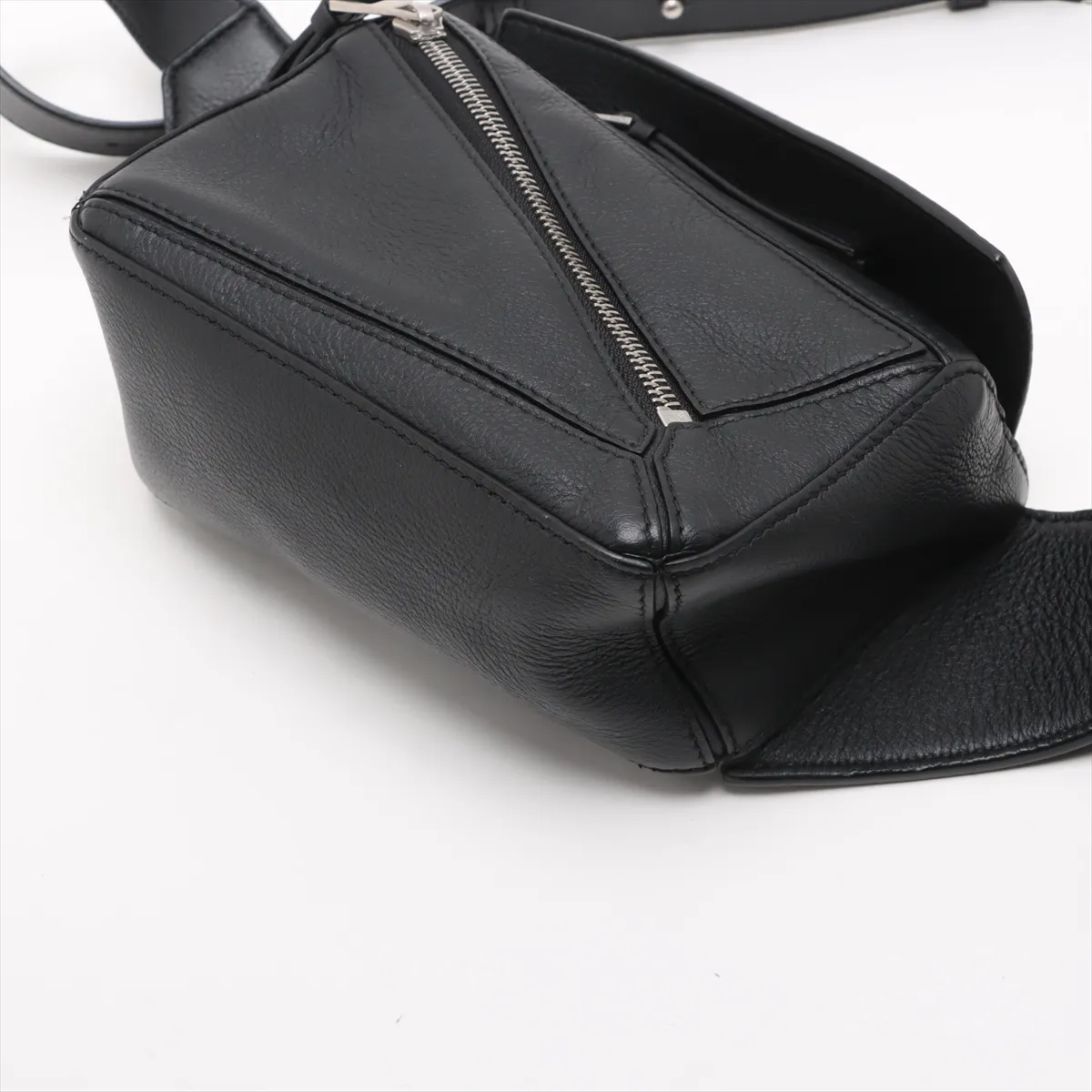 Puzzle Bum Bag Small Leather Body Bag Black — view 3