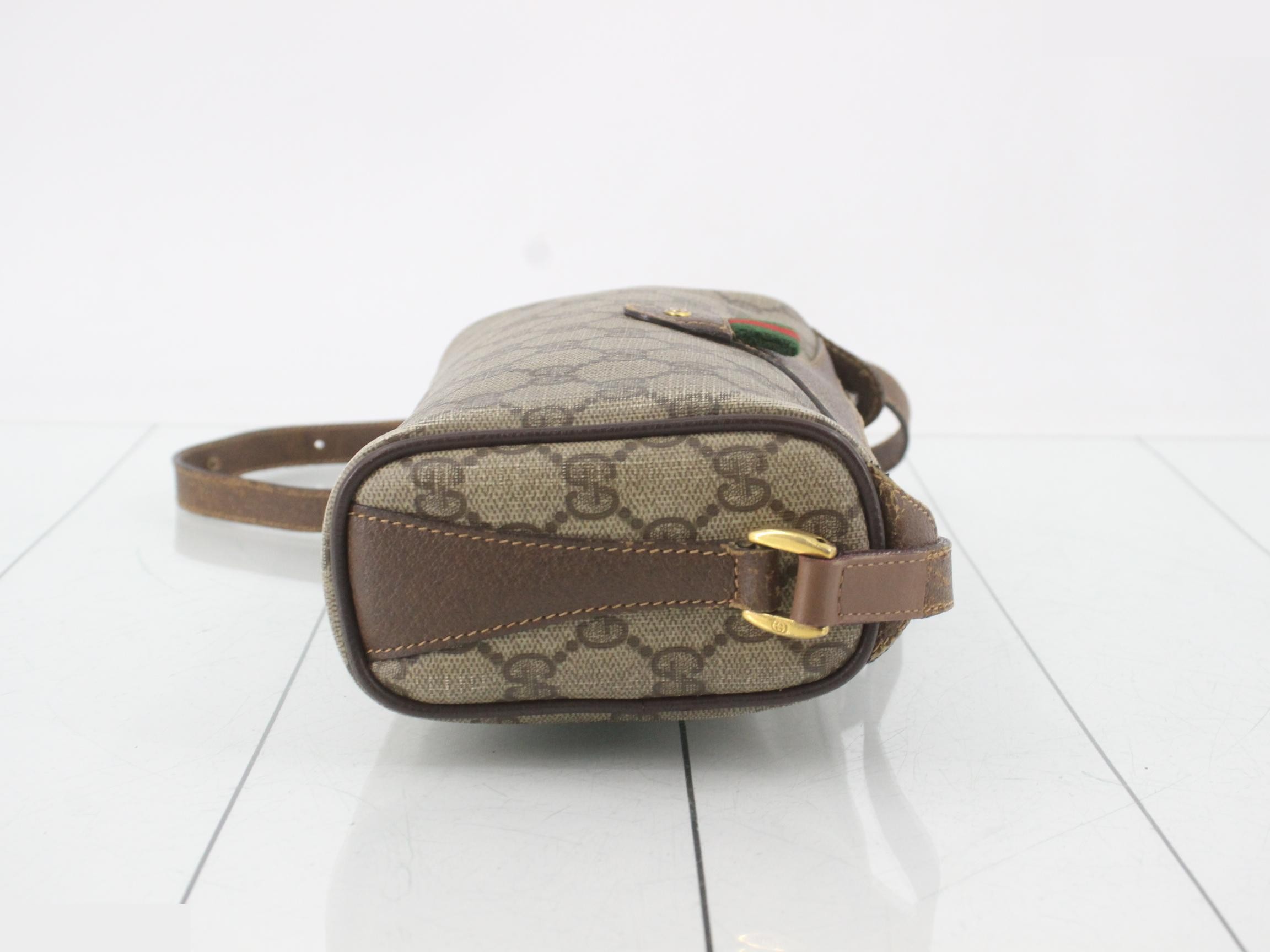 GG pattern Old Gucci PVC shoulder bag, Sherry line — view 3