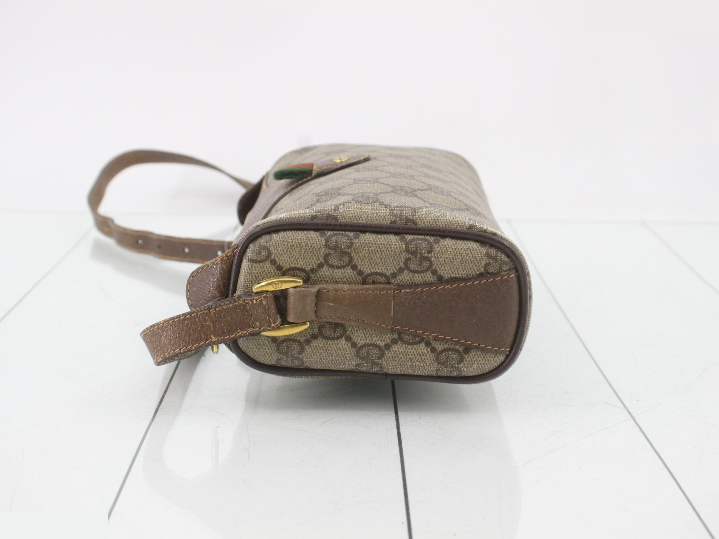 GG pattern Old Gucci PVC shoulder bag, Sherry line — view 4