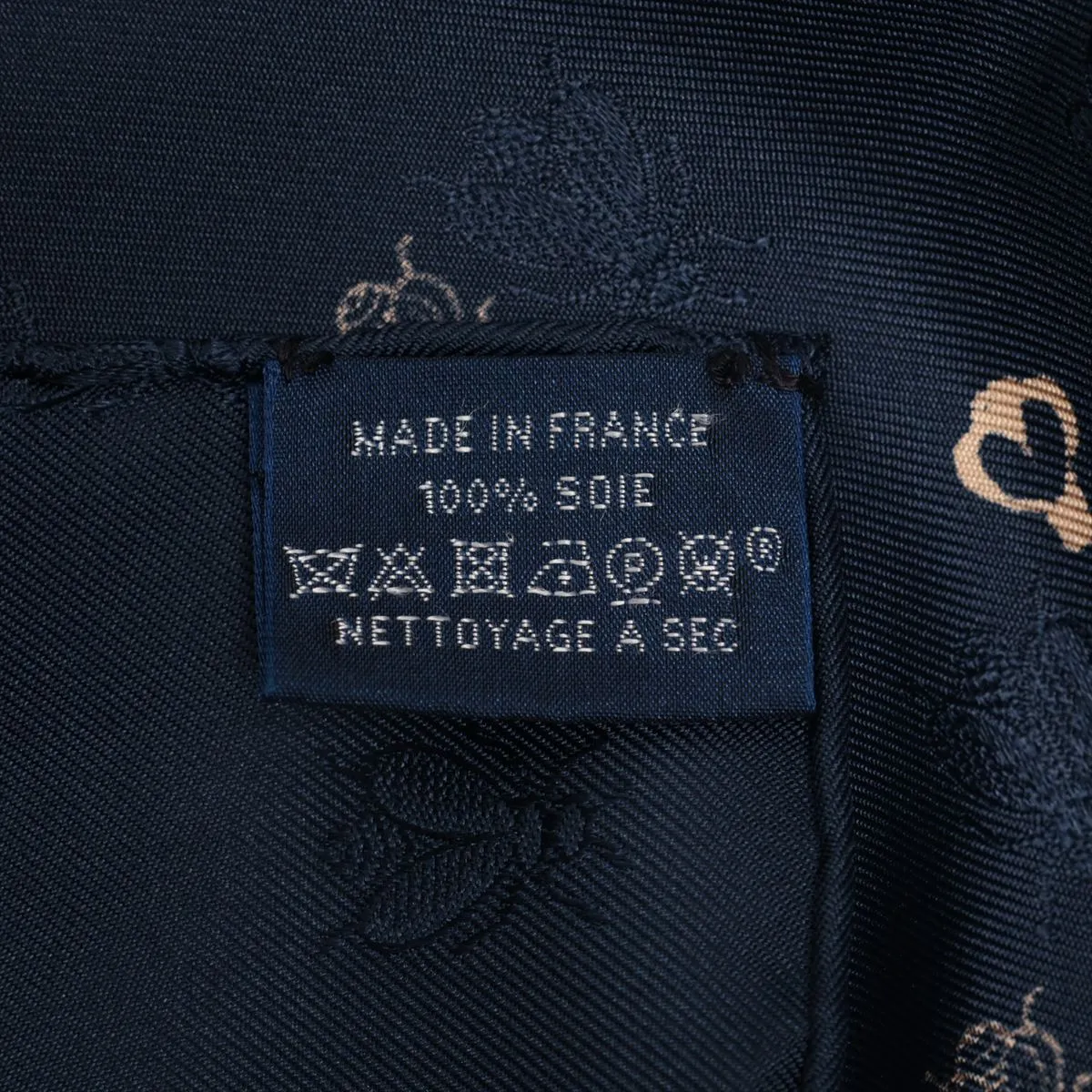 Carre 70 Petit Abeille Scarf Silk Navy Thread — view 6
