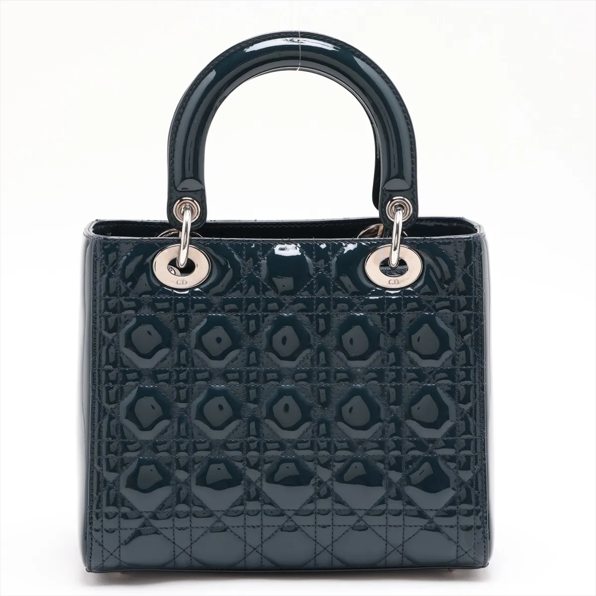 Cannage Lady Dior Patent Leather 2-Way Handbag, Green — view 2