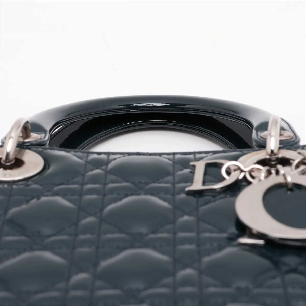 Cannage Lady Dior Patent Leather 2-Way Handbag, Green — view 6