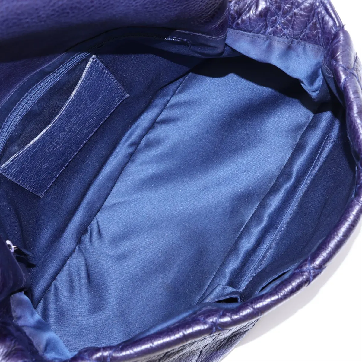 On the Road Vintage Calfskin Shoulder Bag, Navy, Silver Hardware, 13535486, Serial Number 13 — view 7