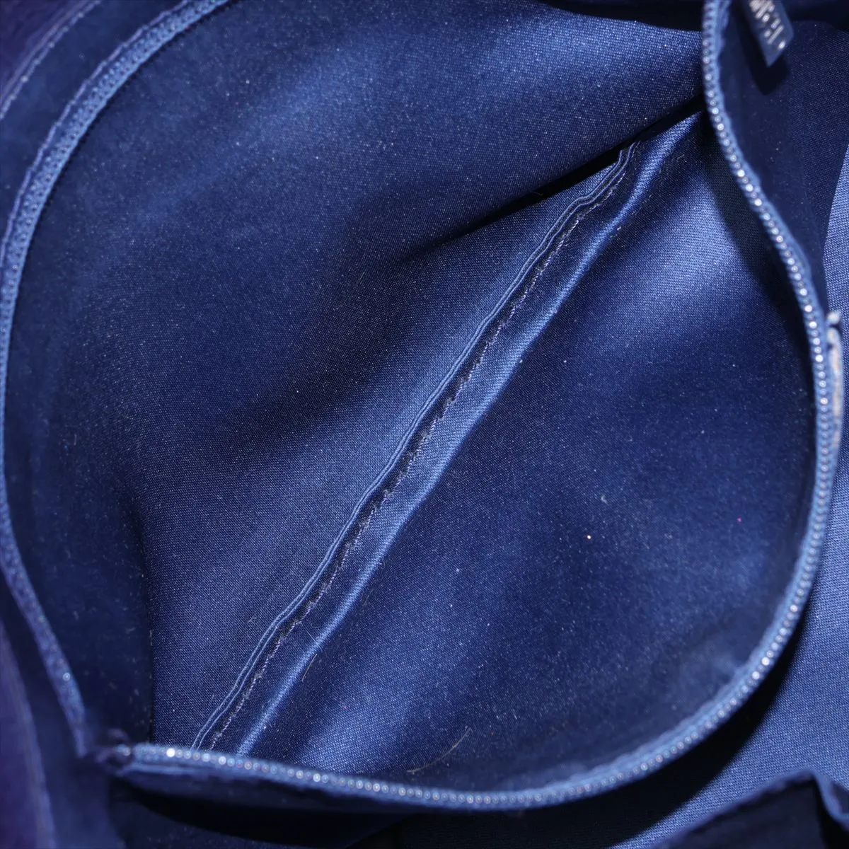 On the Road Vintage Calfskin Shoulder Bag, Navy, Silver Hardware, 13535486, Serial Number 13 — view 8