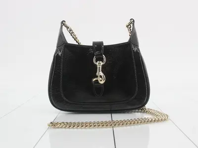 Jackie Notte Patent Leather Chain Shoulder Bag