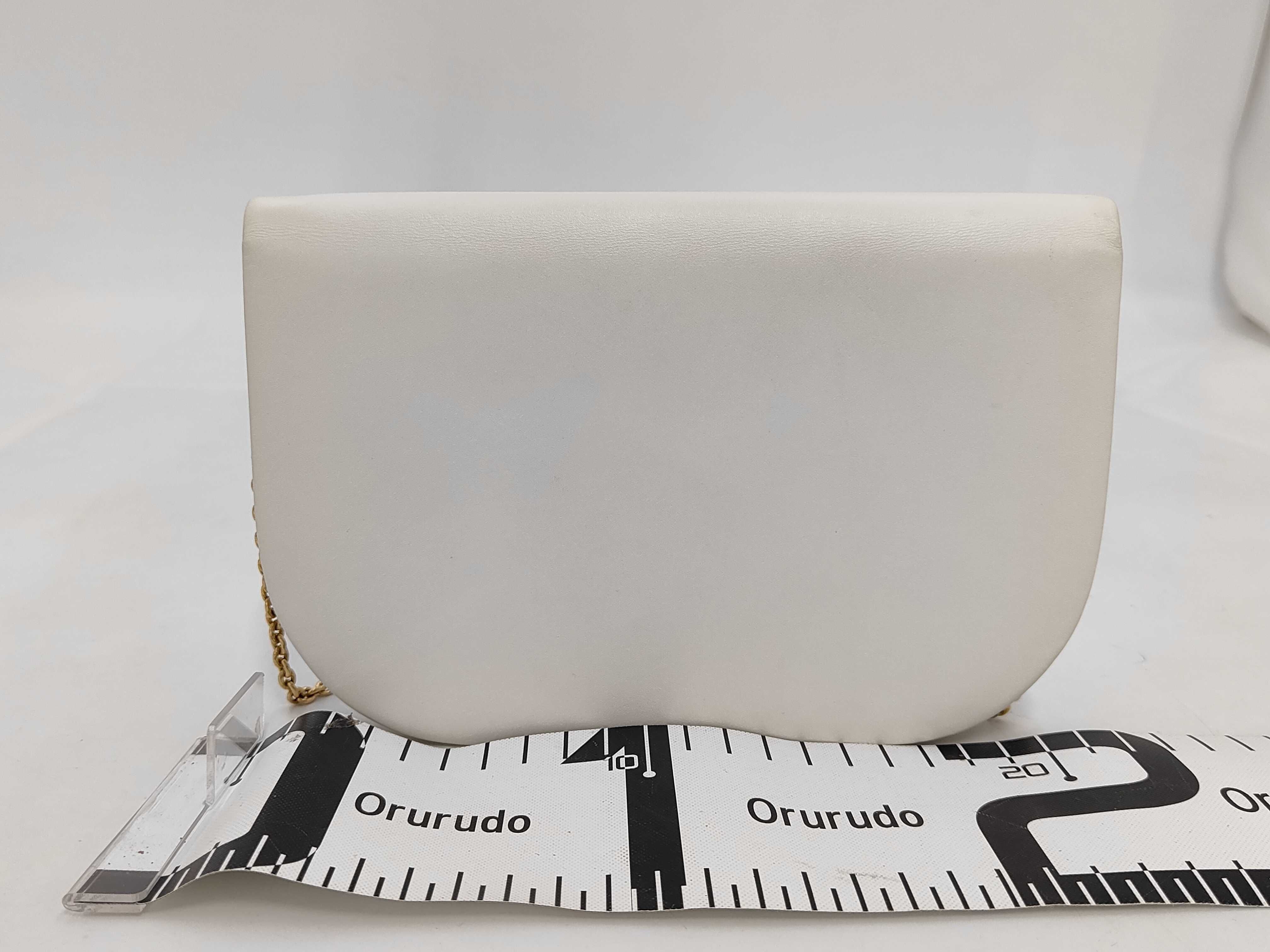 chain shoulder leather white shoulder bag — view 2