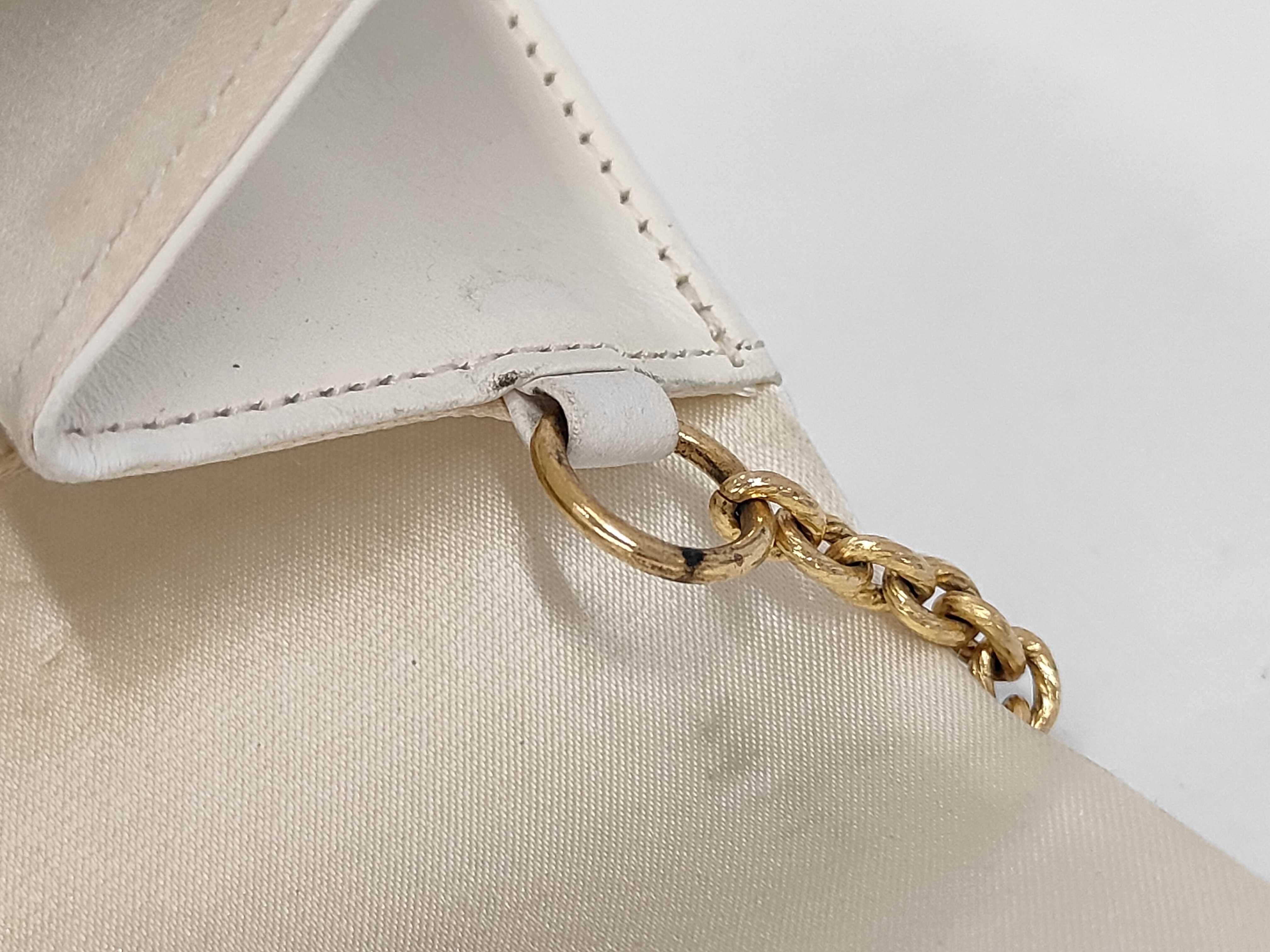 chain shoulder leather white shoulder bag — view 7