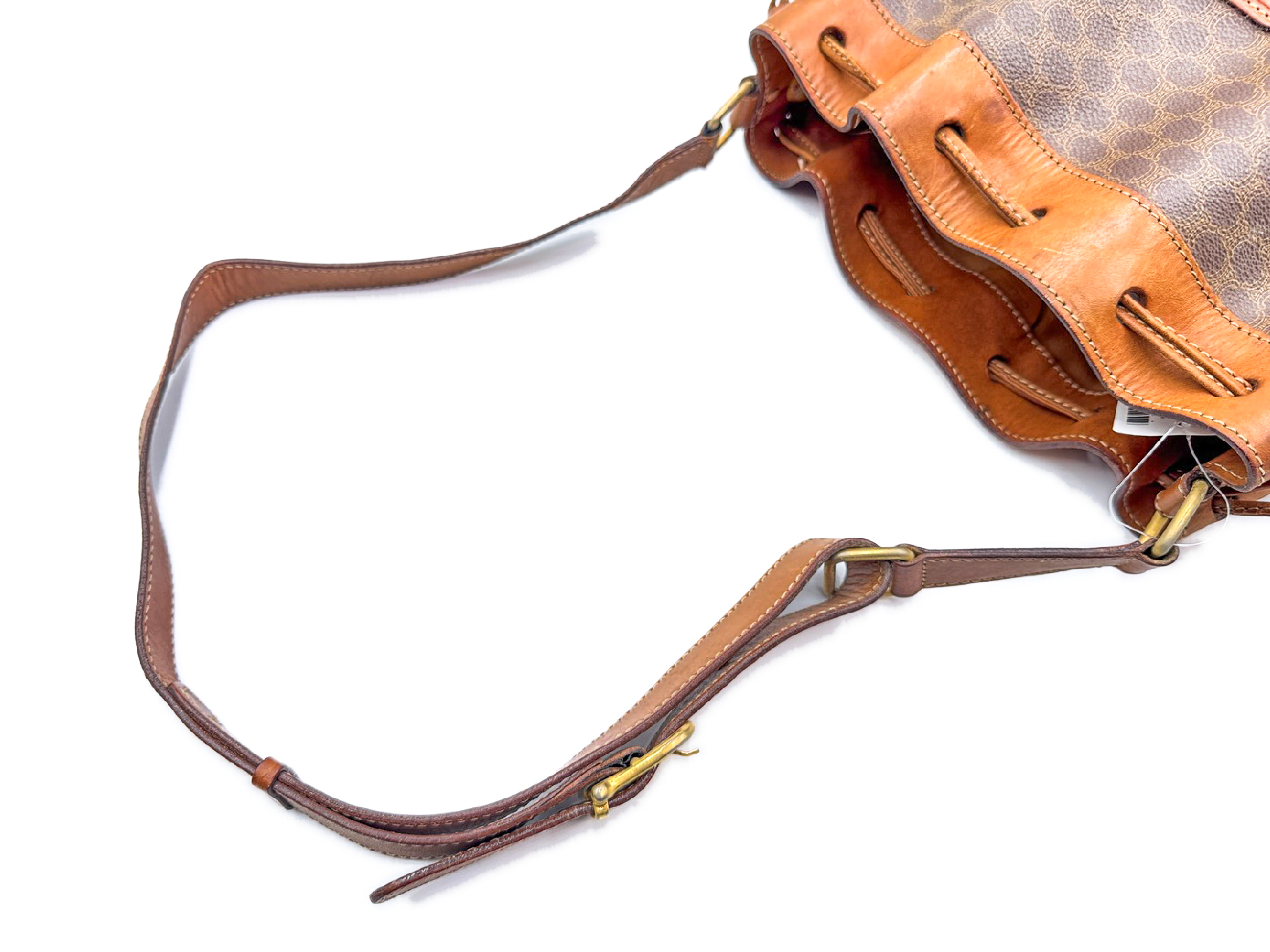 Macadam Pattern Drawstring Shoulder Bag Leather Shoulder Bag — view 3