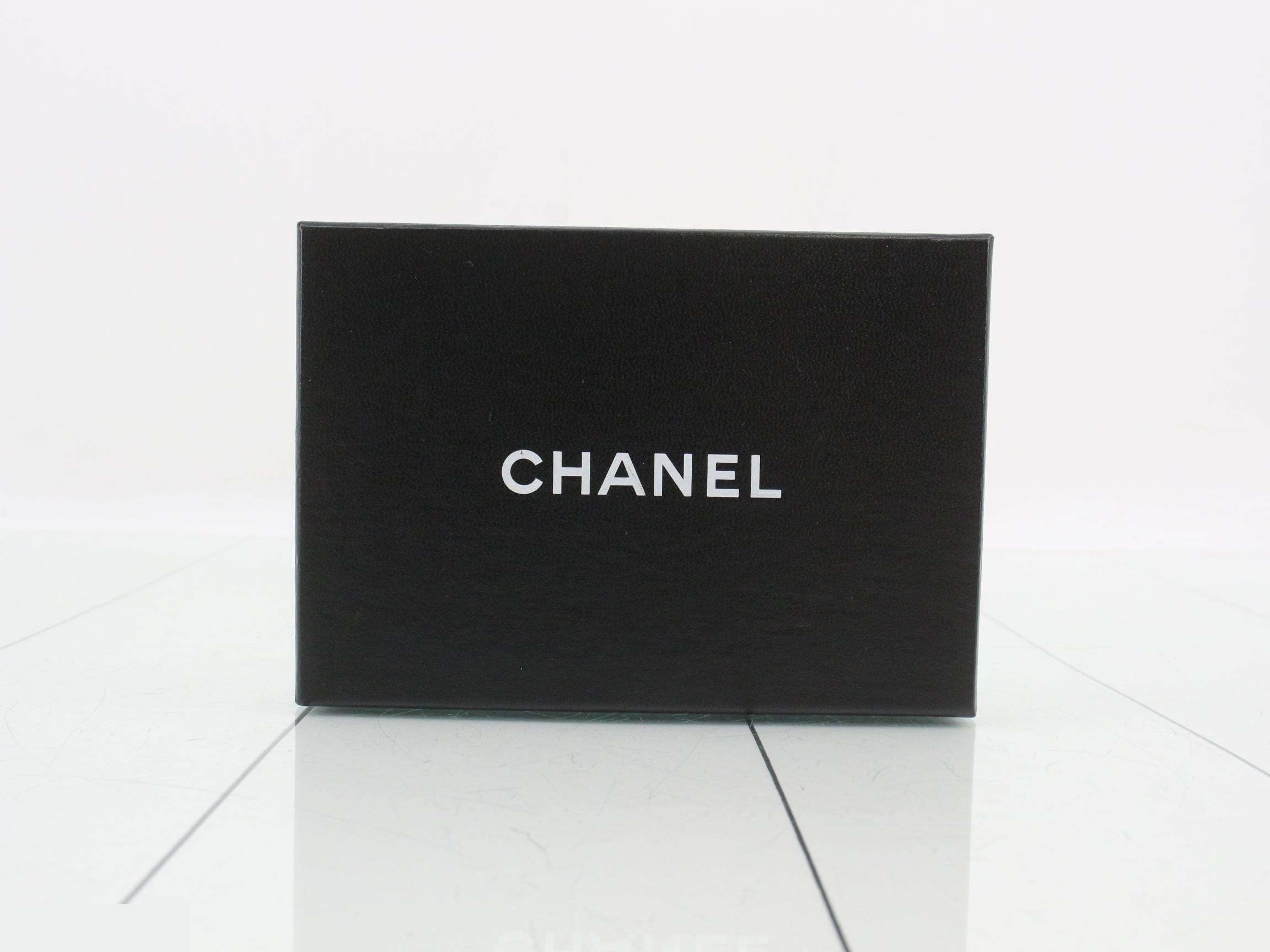 Bicolore Leather Coco Mark Bi-fold Wallet, Black — view 5