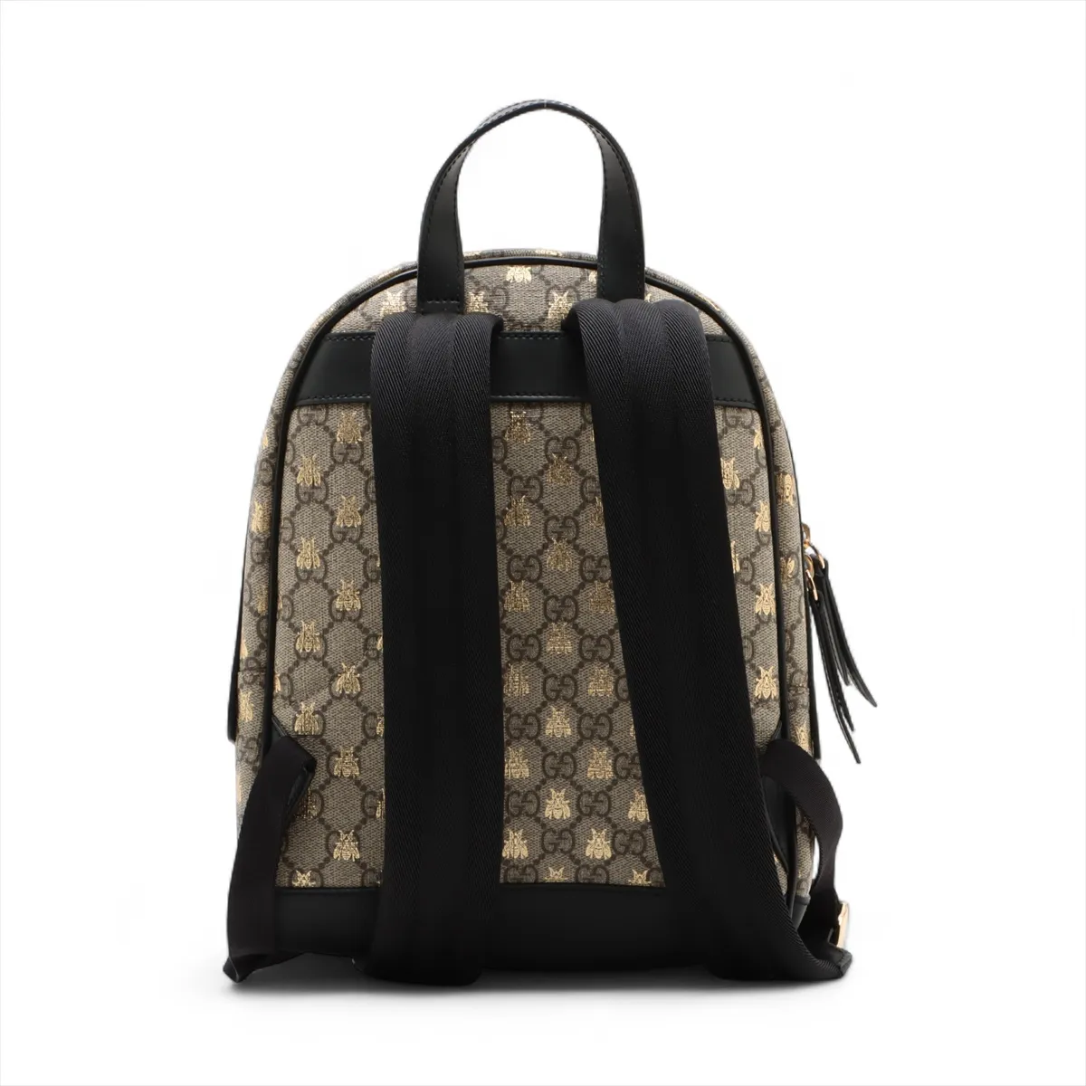 GG Supreme Bee PVC x Leather Backpack/Rucksack Beige x Black 427042 — view 2