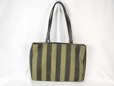 Pecan Pattern Nylon Leather Handle Tote Bag