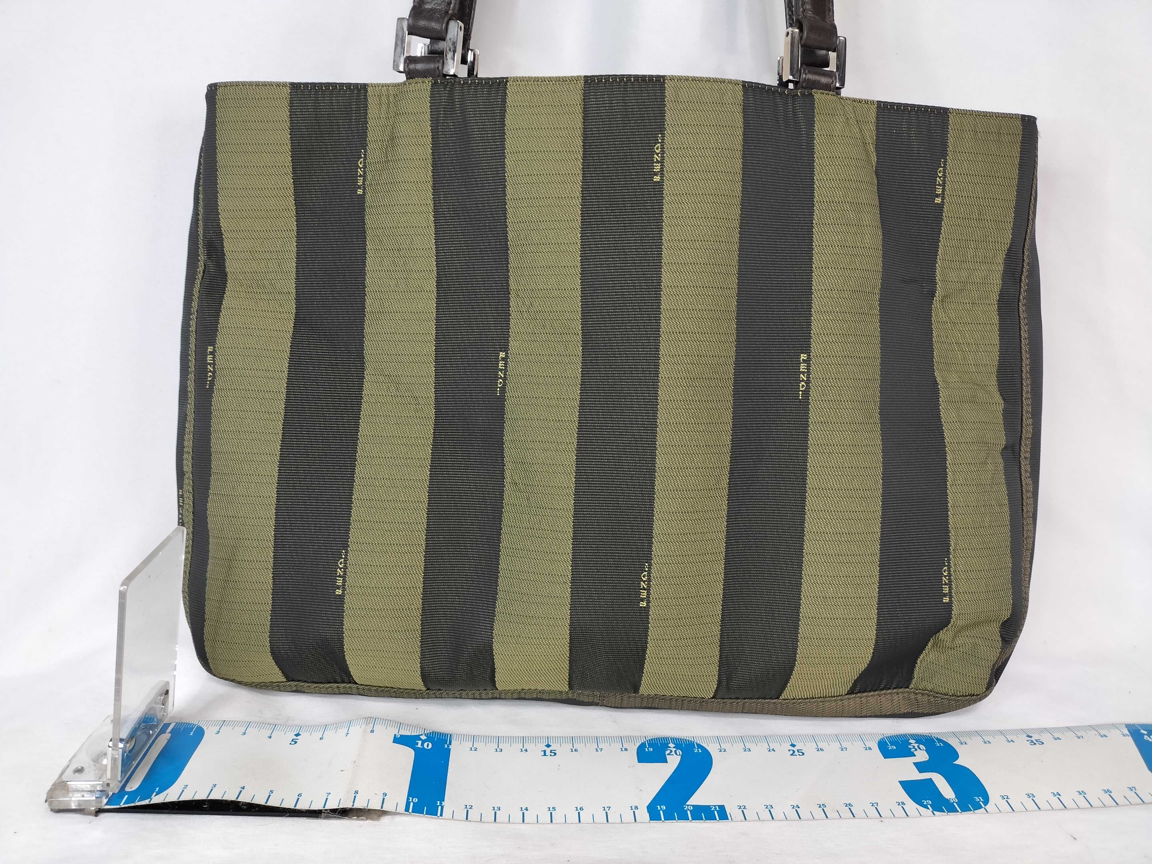 Pecan Pattern Nylon Leather Handle Tote Bag — view 2