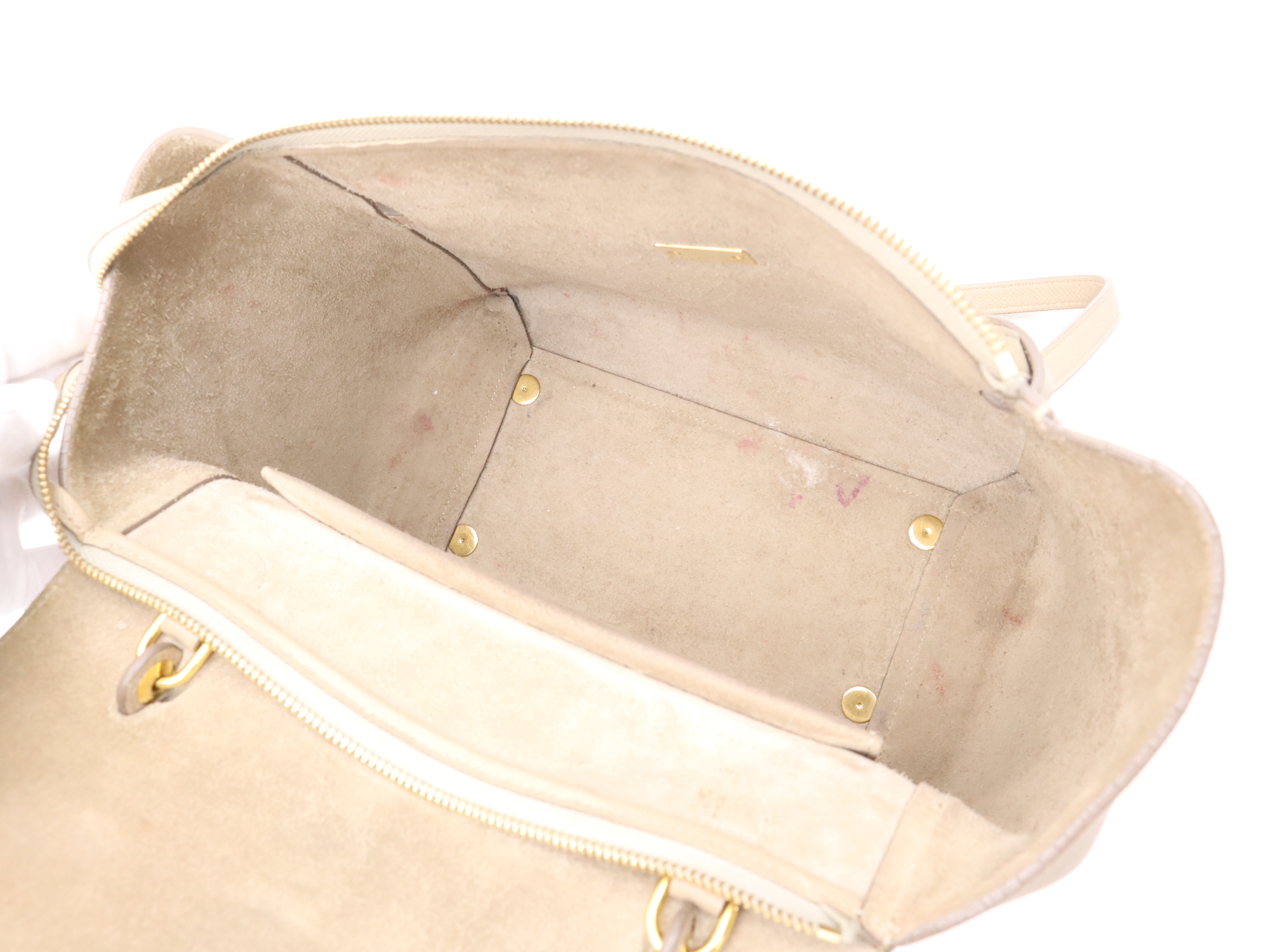 Leather Belt Bag 2-way Handbag Beige Gold Hardware with Shoulder Strap — view 11