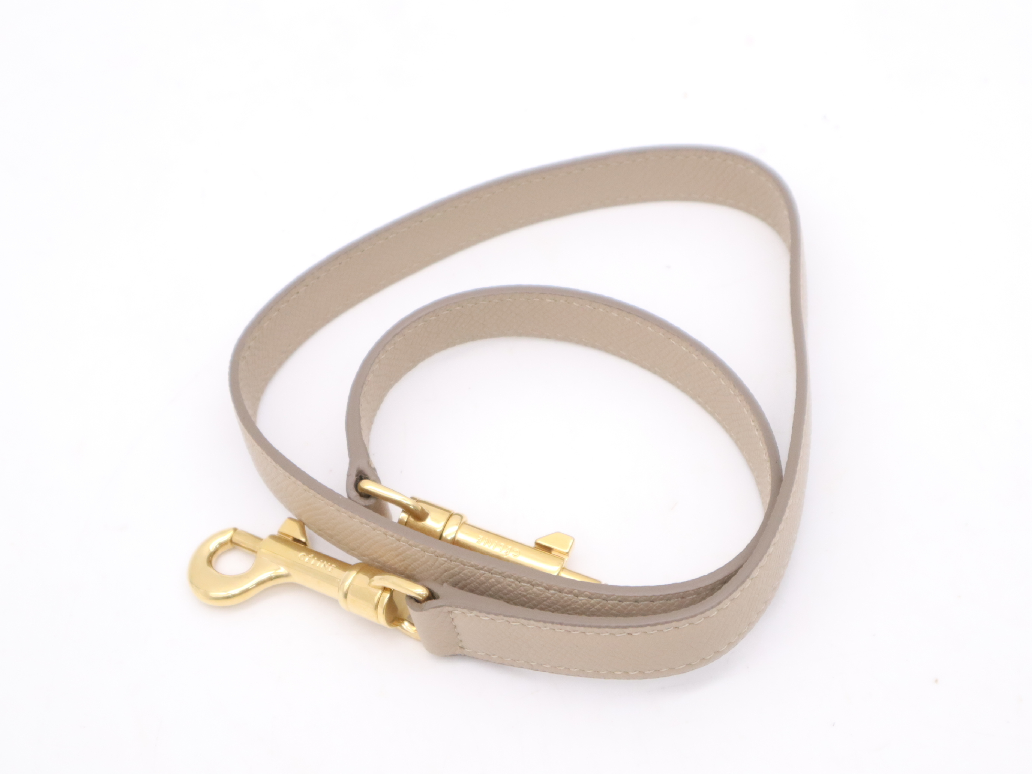 Leather Belt Bag 2-way Handbag Beige Gold Hardware with Shoulder Strap — view 13