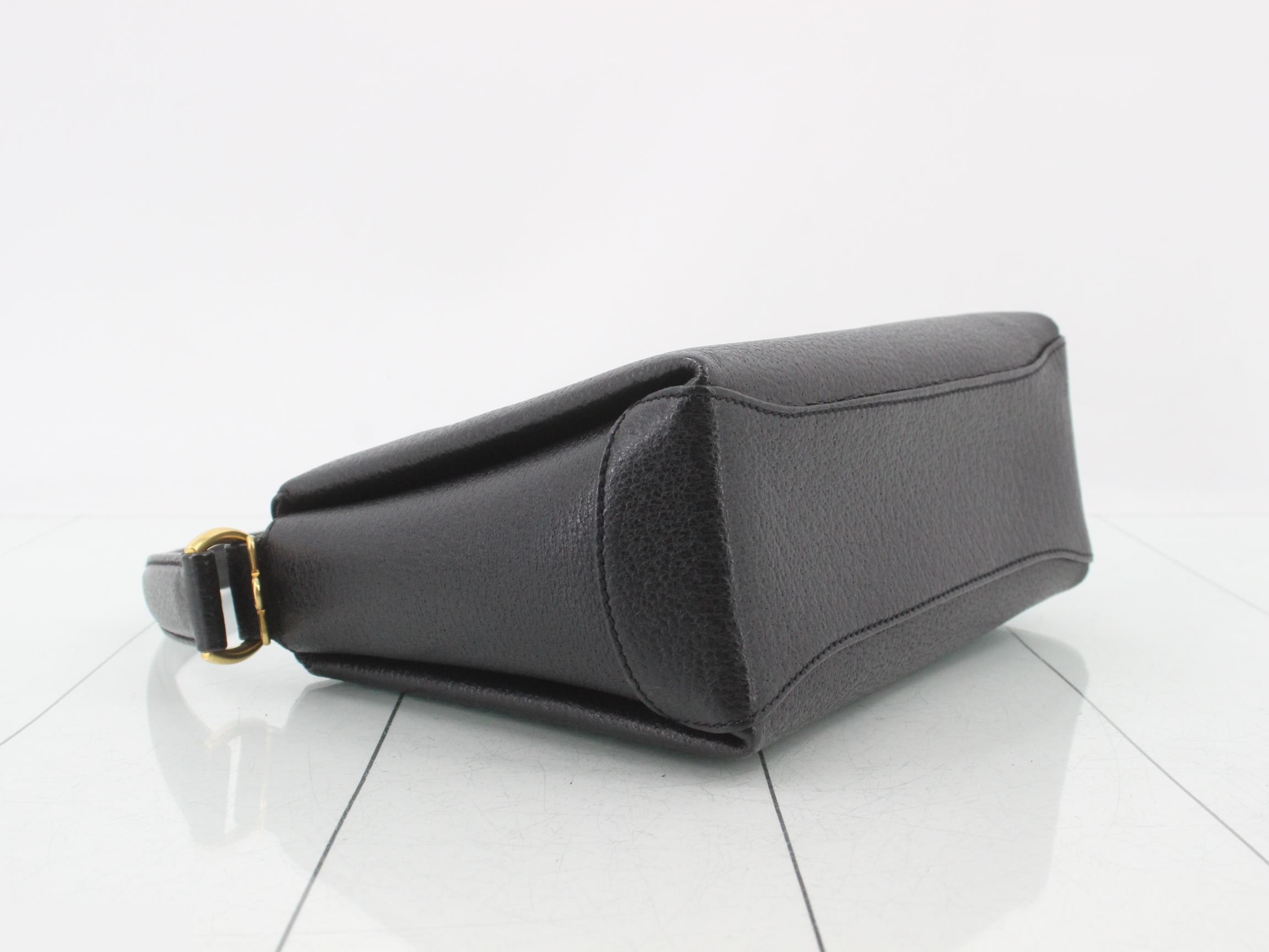 Bamboo Turnlock Handbag, Black — view 5