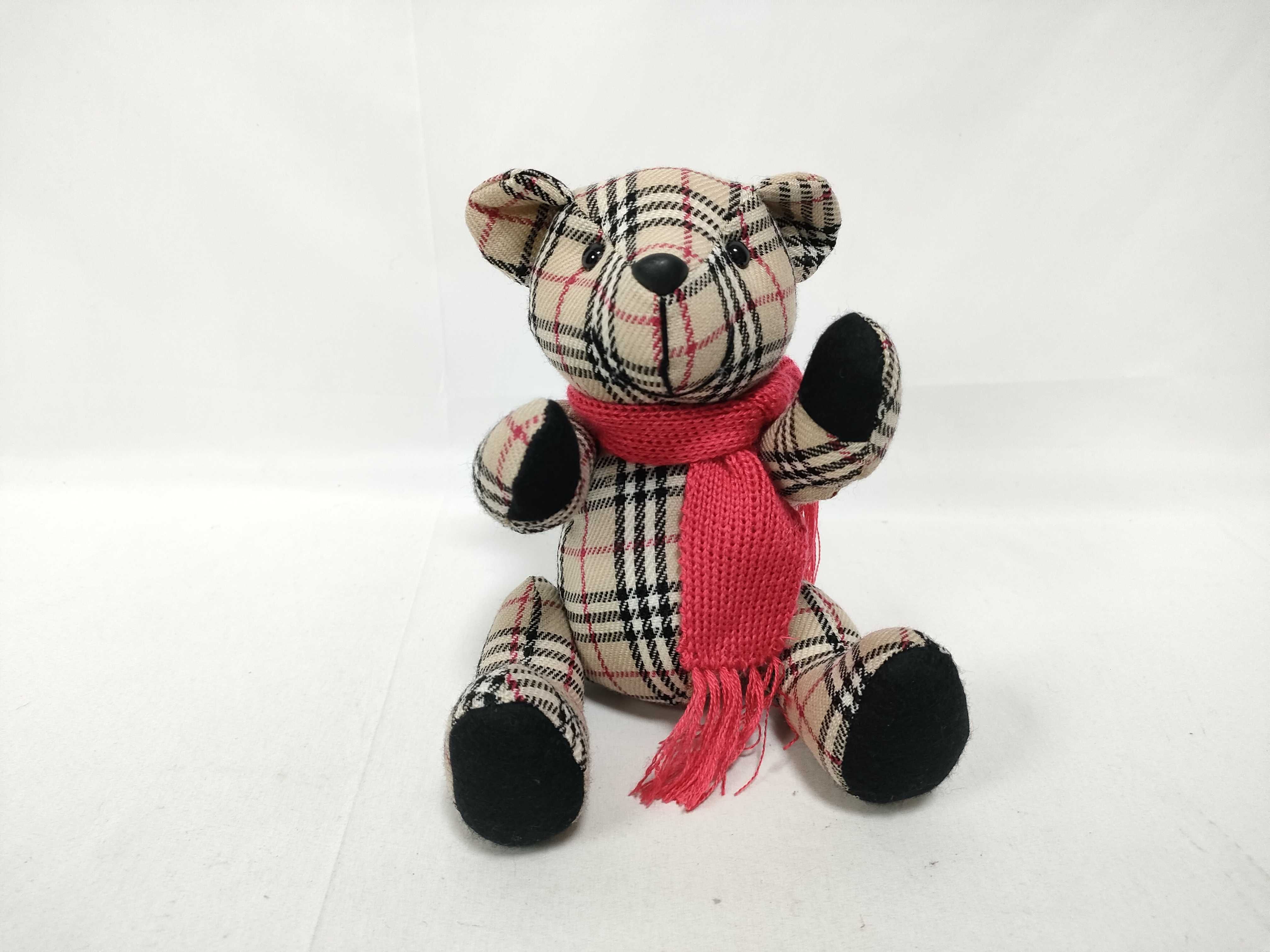 teddy bear plush toy with box, Nova Check pattern, beige, scarf, and other accessories. — view 2