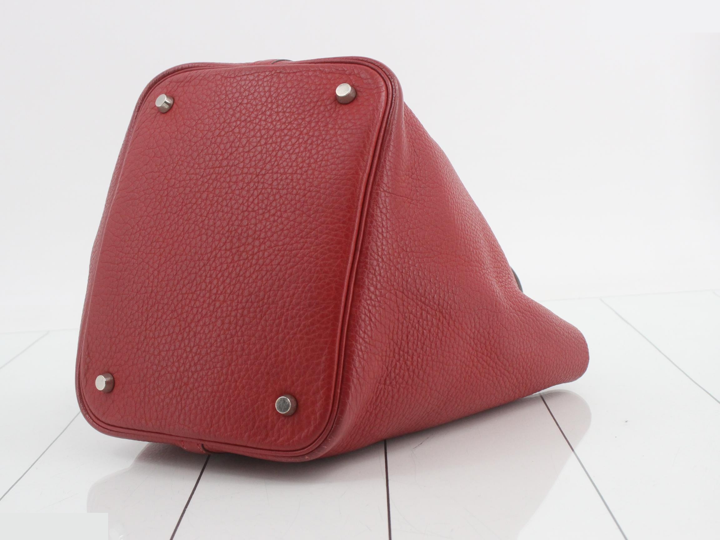 Picotin Lock MM Rouge Vif Taurillon SV — view 6