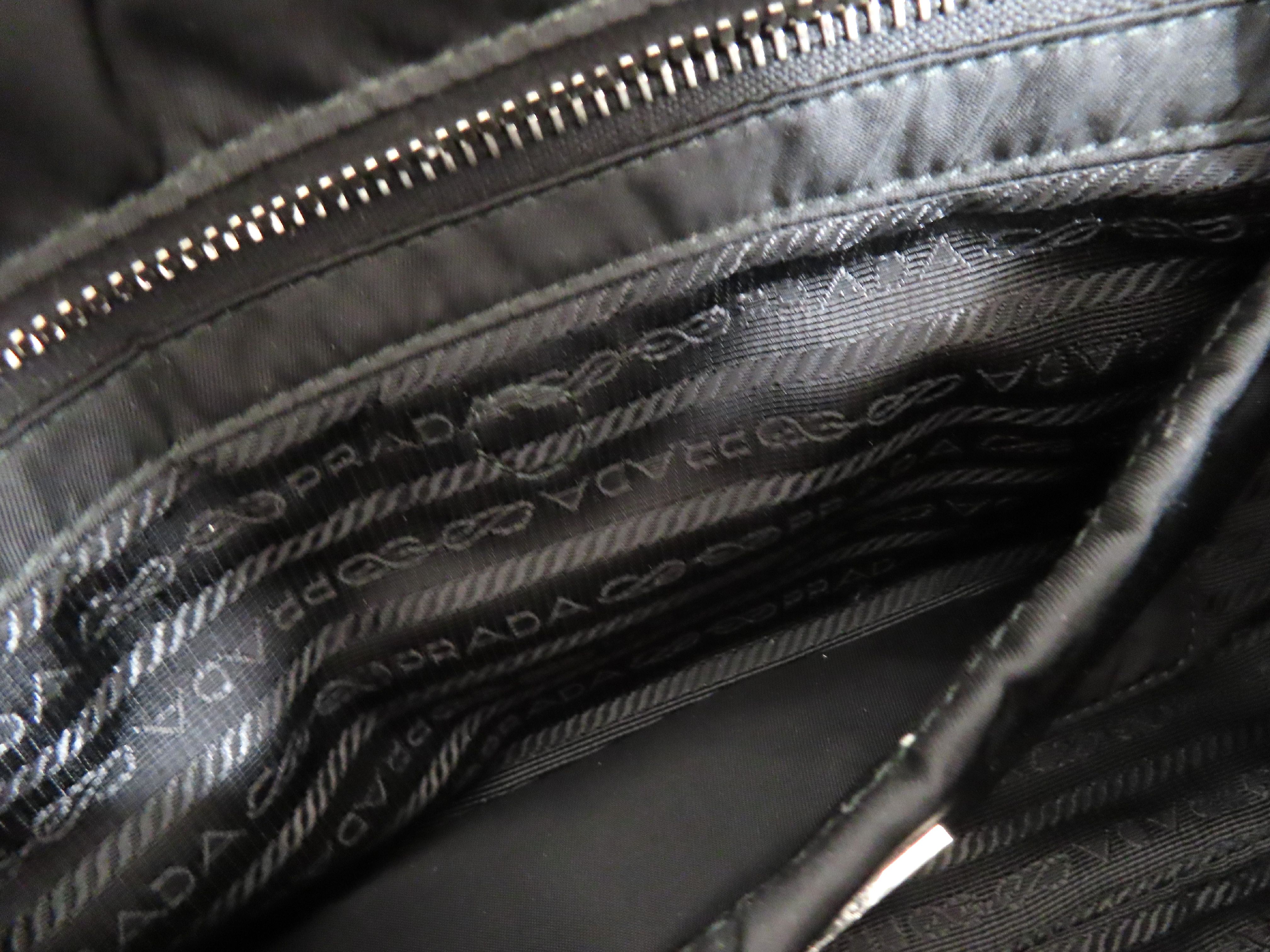 Tessuto Quilted Nylon x Leather Handbag, Black, 1BG436 — view 11