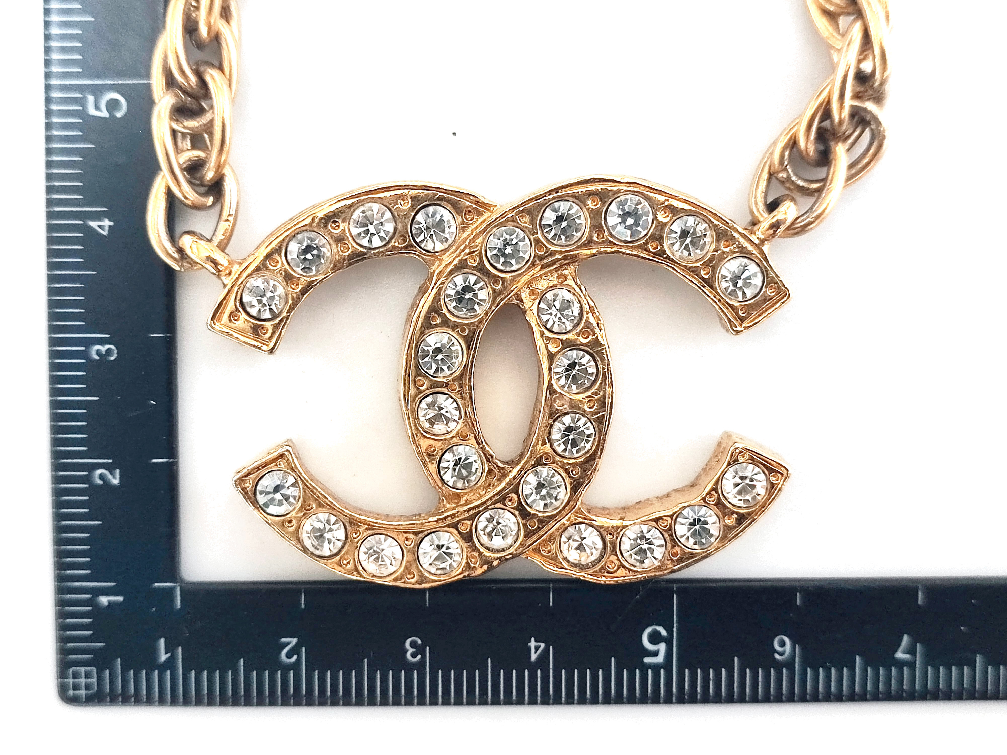 Big Coco Mark Rhinestone Double-Sided Necklace — view 3