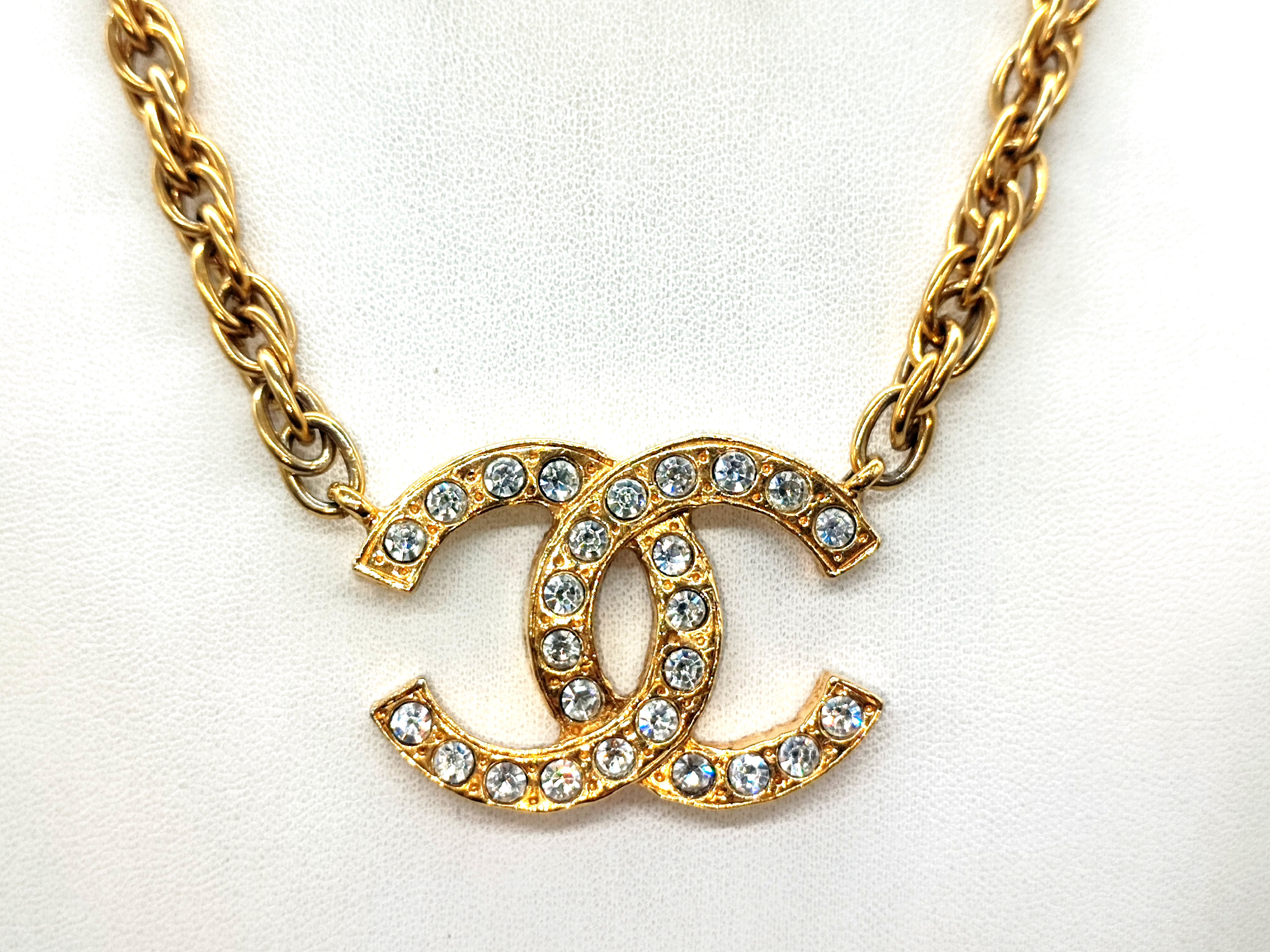 Big Coco Mark Rhinestone Double-Sided Necklace — view 4