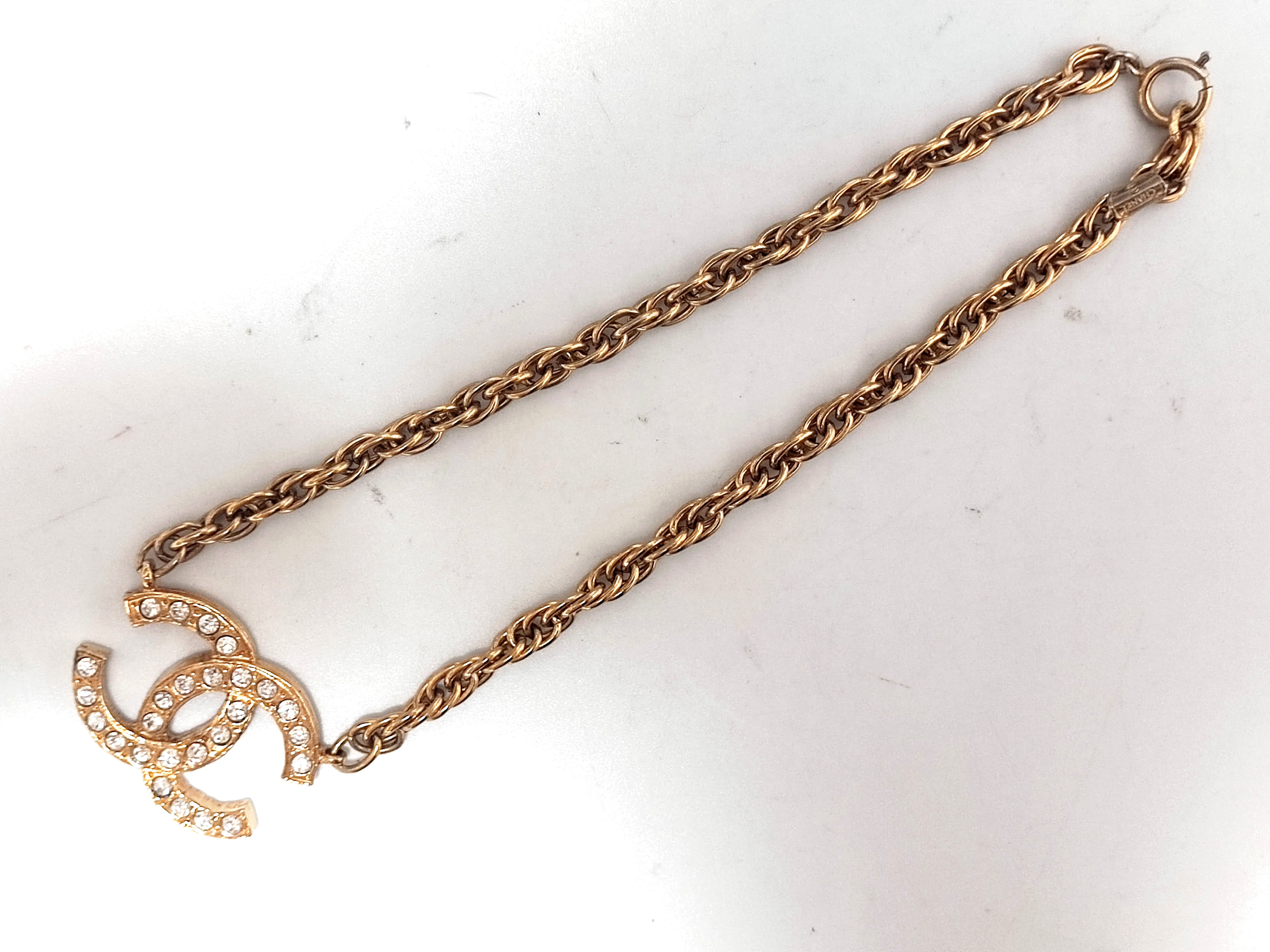 Big Coco Mark Rhinestone Double-Sided Necklace — view 5