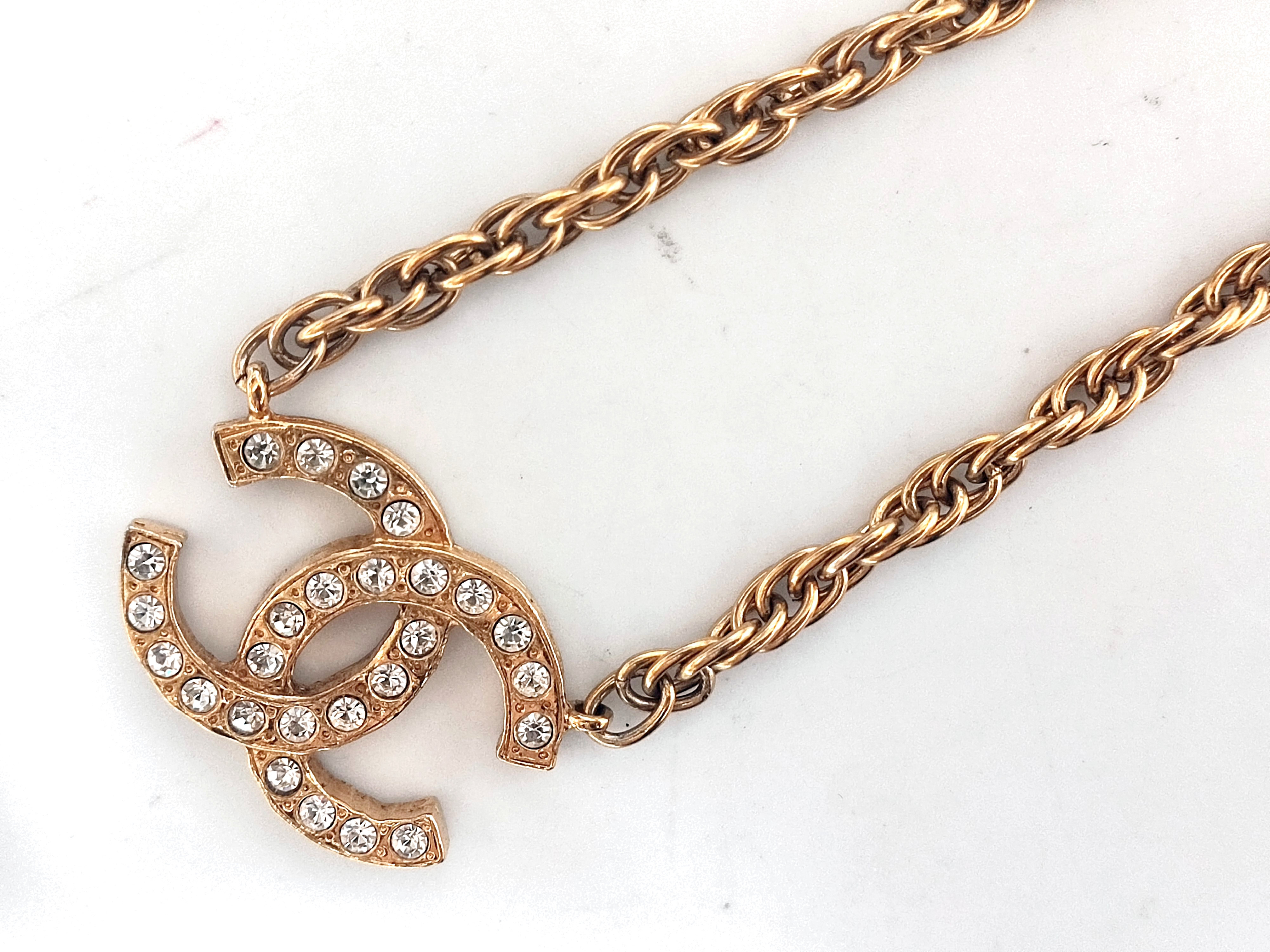 Big Coco Mark Rhinestone Double-Sided Necklace — view 6