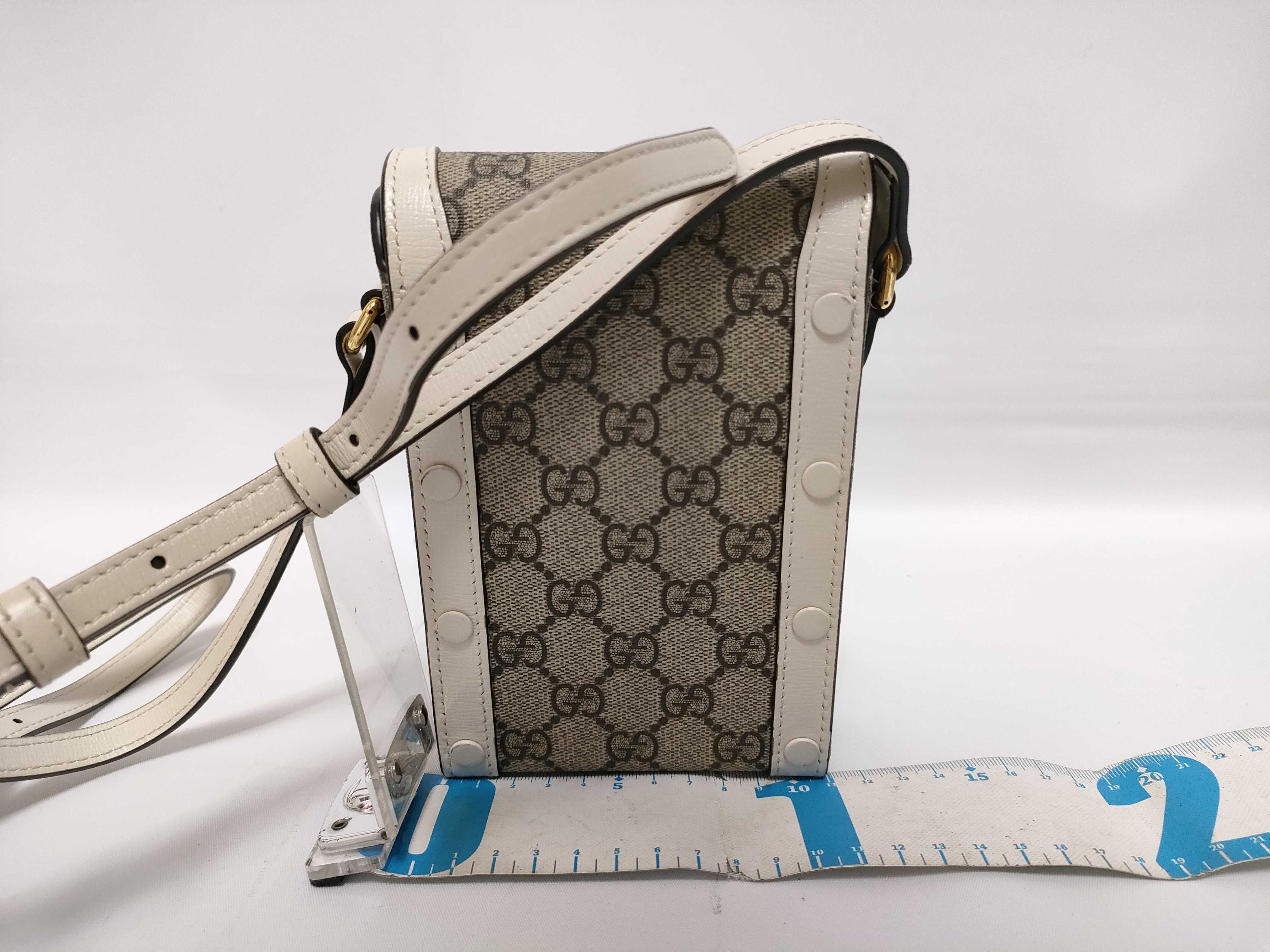 GG Supreme SG- GG Supreme Horsebit PVC x leather Shoulder bag Beige x white 625615 Shoulder bag — view 2