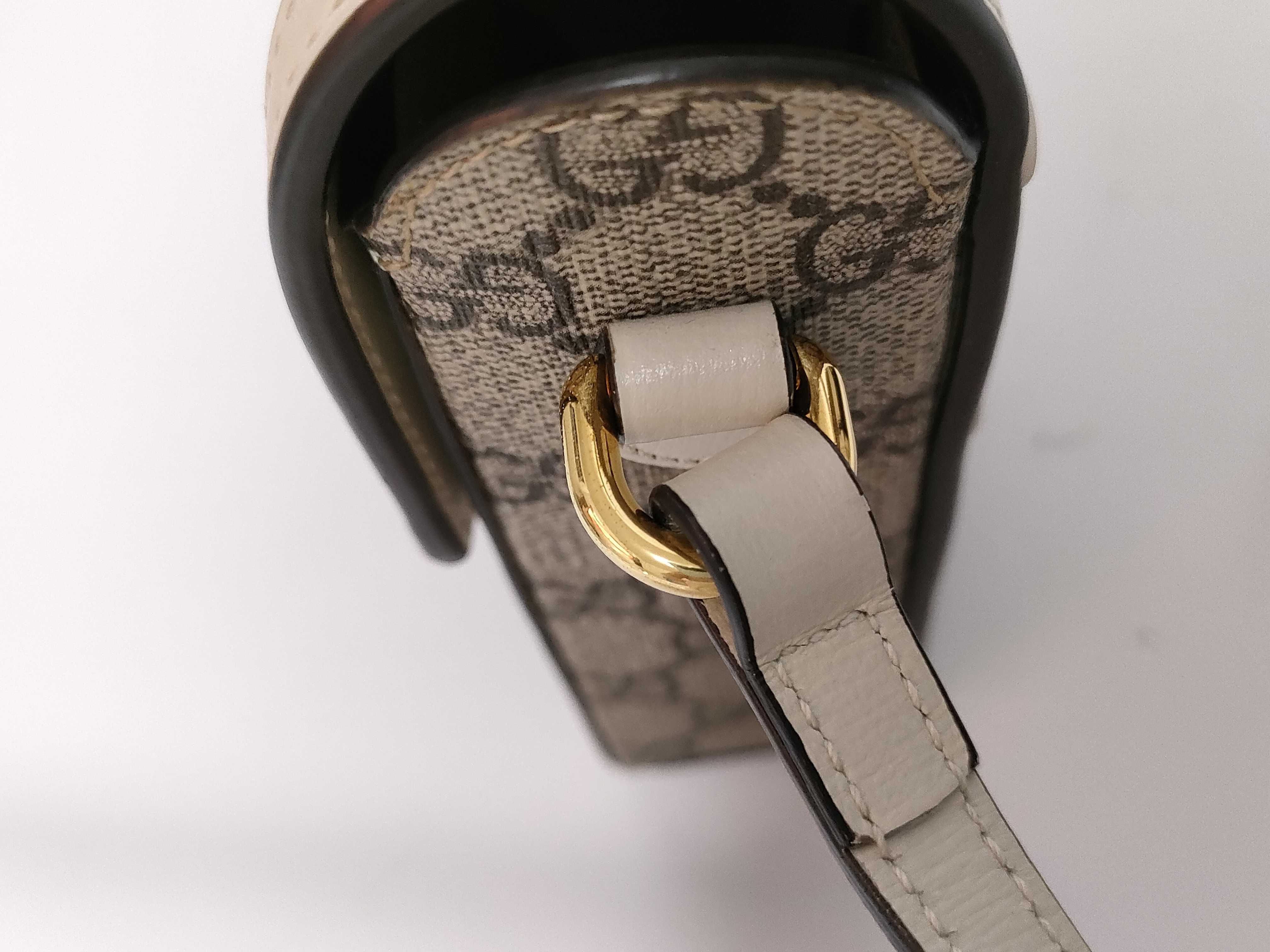 GG Supreme SG- GG Supreme Horsebit PVC x leather Shoulder bag Beige x white 625615 Shoulder bag — view 5