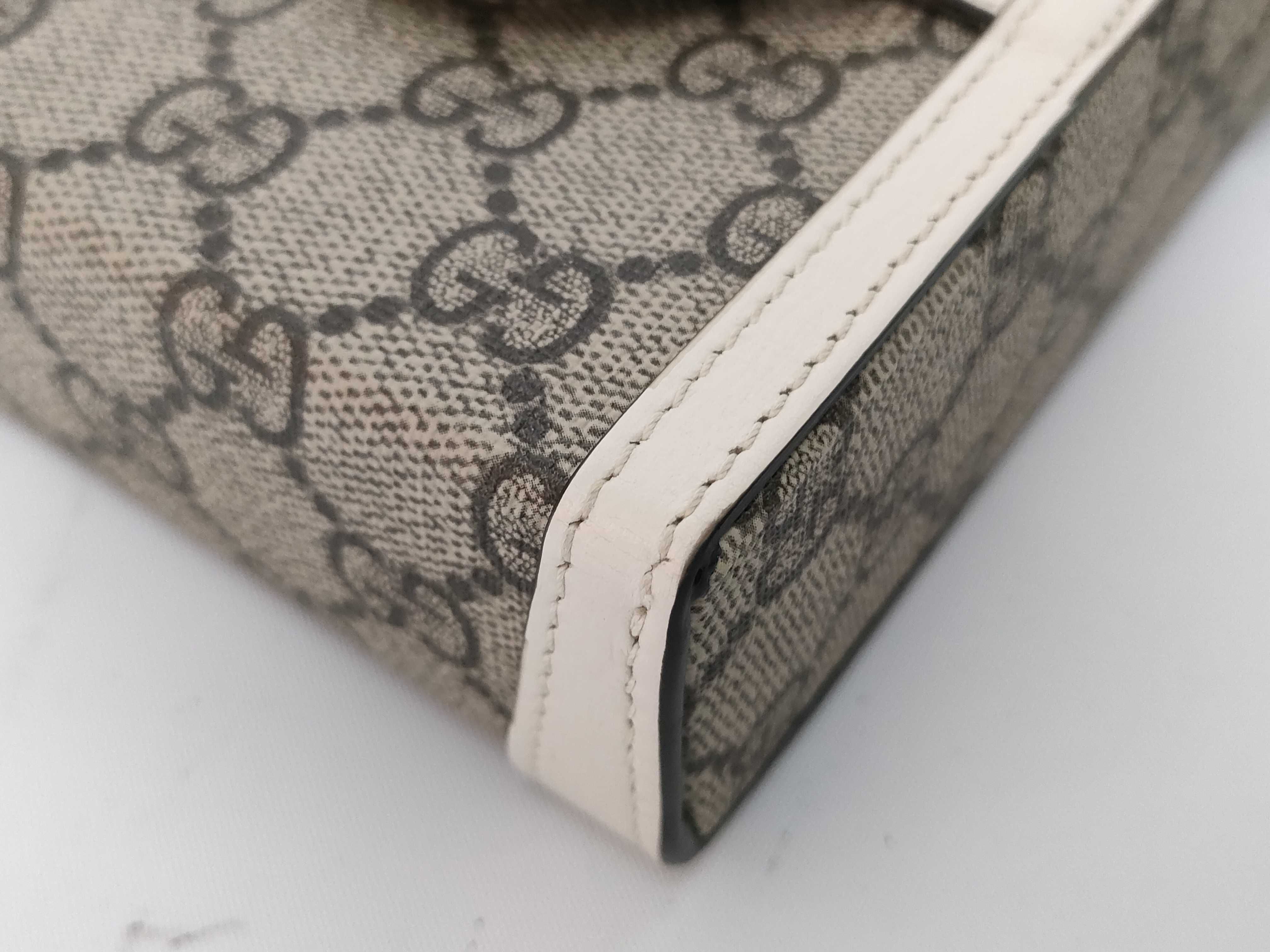 GG Supreme SG- GG Supreme Horsebit PVC x leather Shoulder bag Beige x white 625615 Shoulder bag — view 6