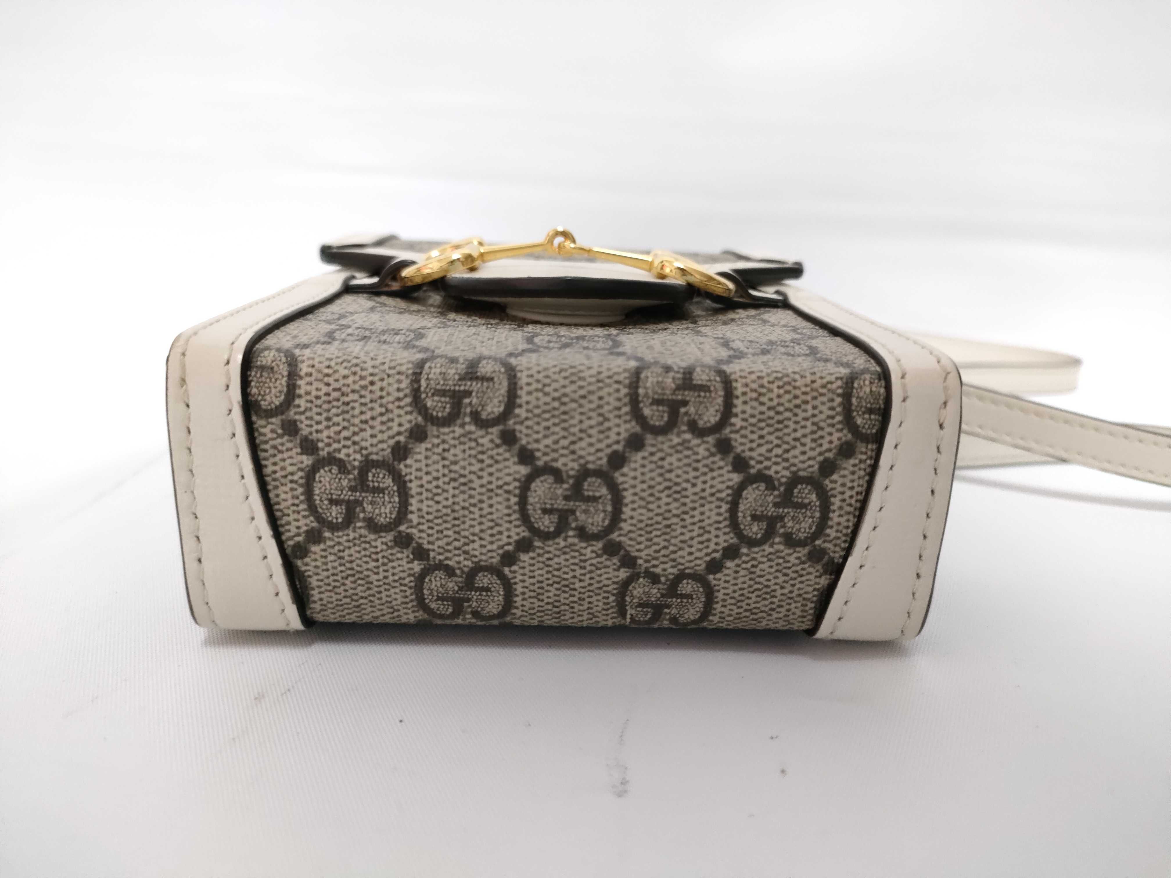 GG Supreme SG- GG Supreme Horsebit PVC x leather Shoulder bag Beige x white 625615 Shoulder bag — view 7
