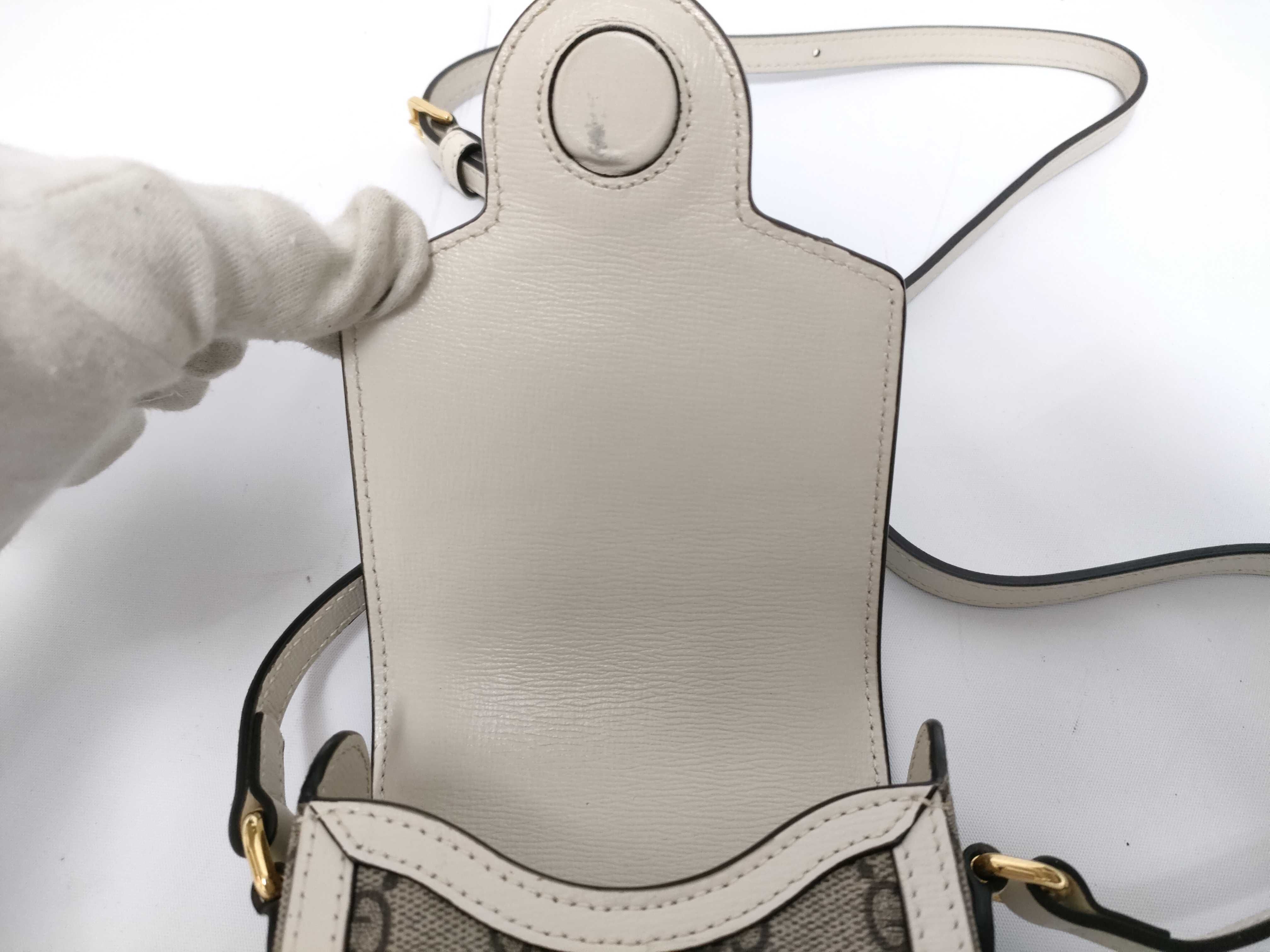 GG Supreme SG- GG Supreme Horsebit PVC x leather Shoulder bag Beige x white 625615 Shoulder bag — view 8