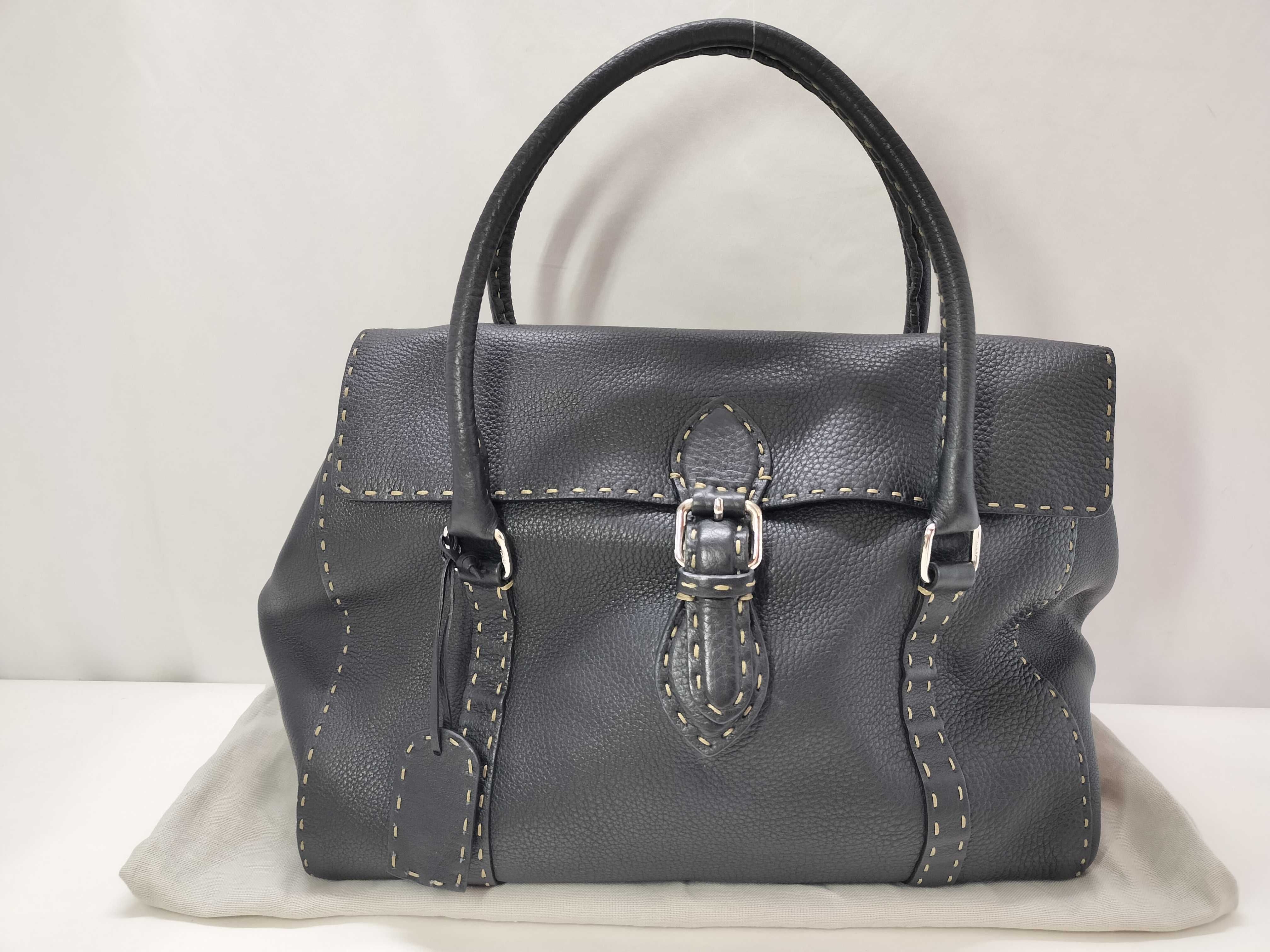 Selleria Mini Linda Leather Handbag, Black, with Dust Bag
