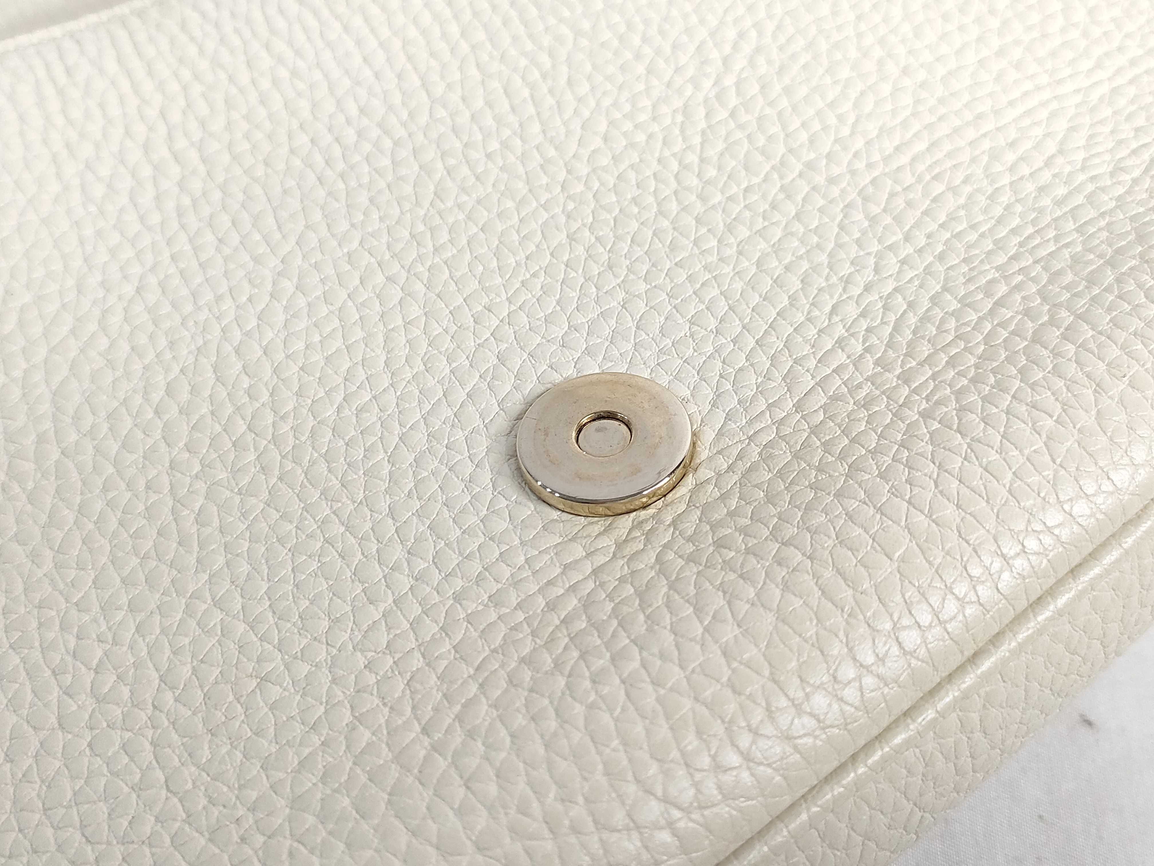Soho Leather Chain Shoulder Bag, Ivory, 536224 (Outlet) — view 13