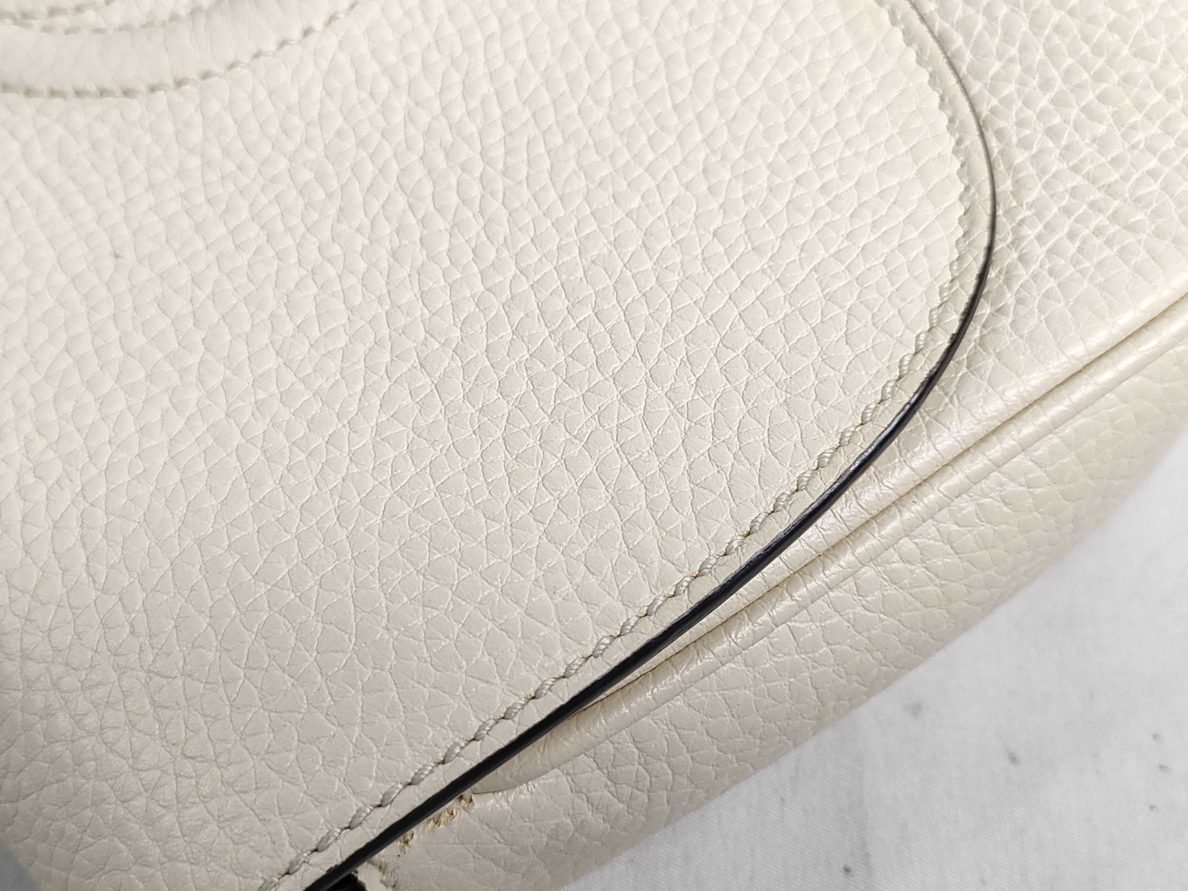 Soho Leather Chain Shoulder Bag, Ivory, 536224 (Outlet) — view 14
