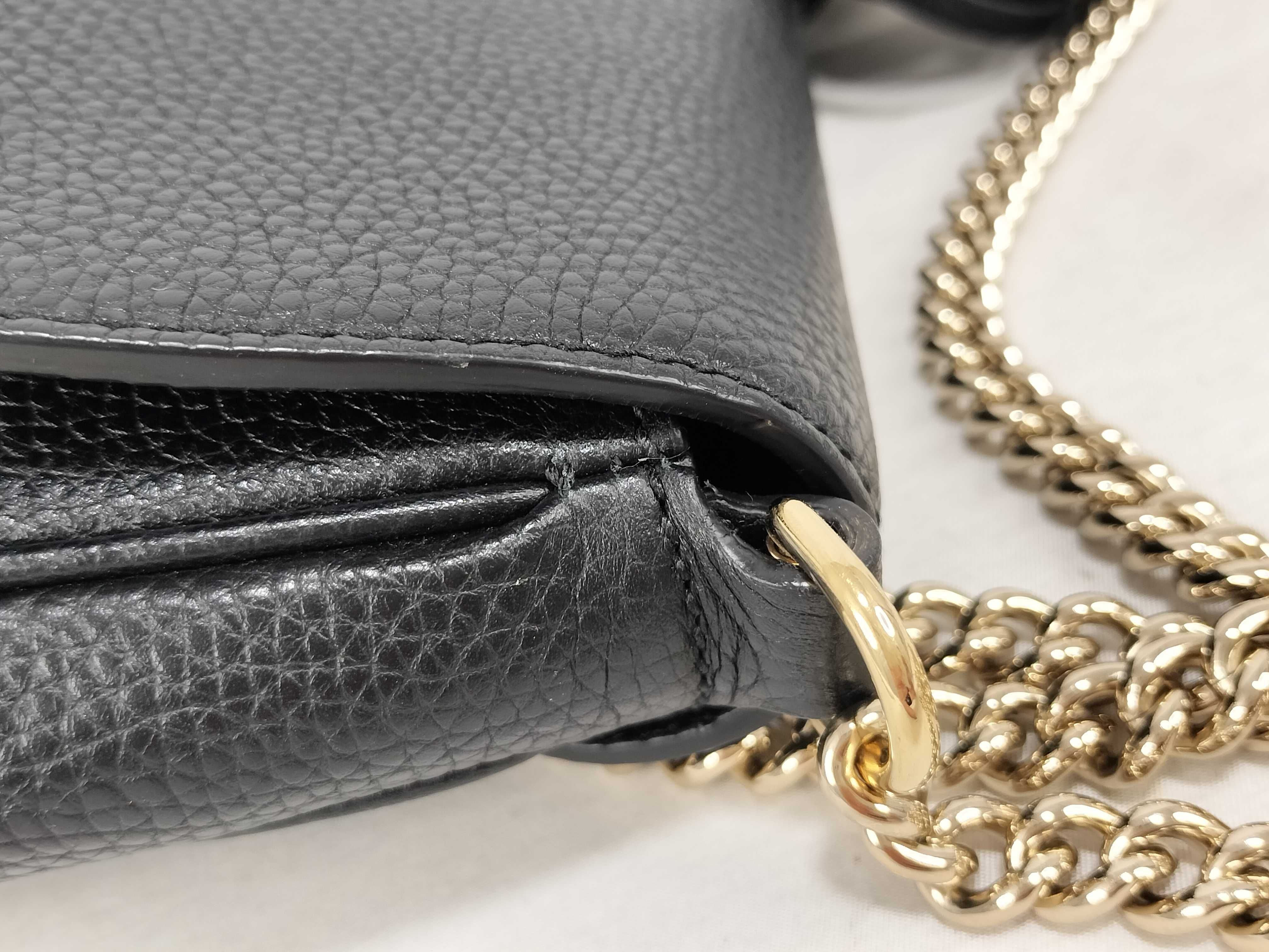 Soho Leather Chain Shoulder Bag, Black, 536224 (Outlet) — view 5