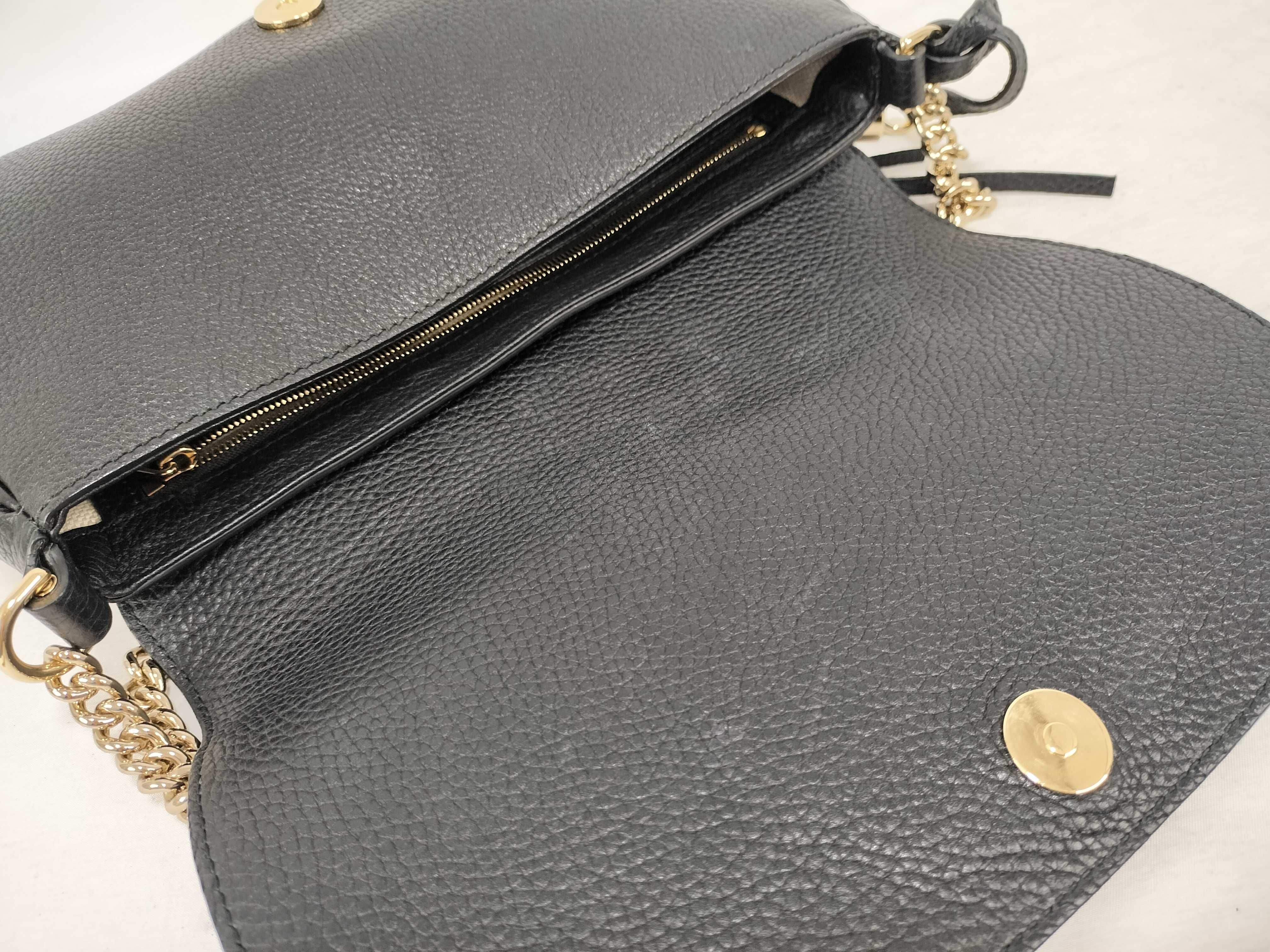 Soho Leather Chain Shoulder Bag, Black, 536224 (Outlet) — view 8
