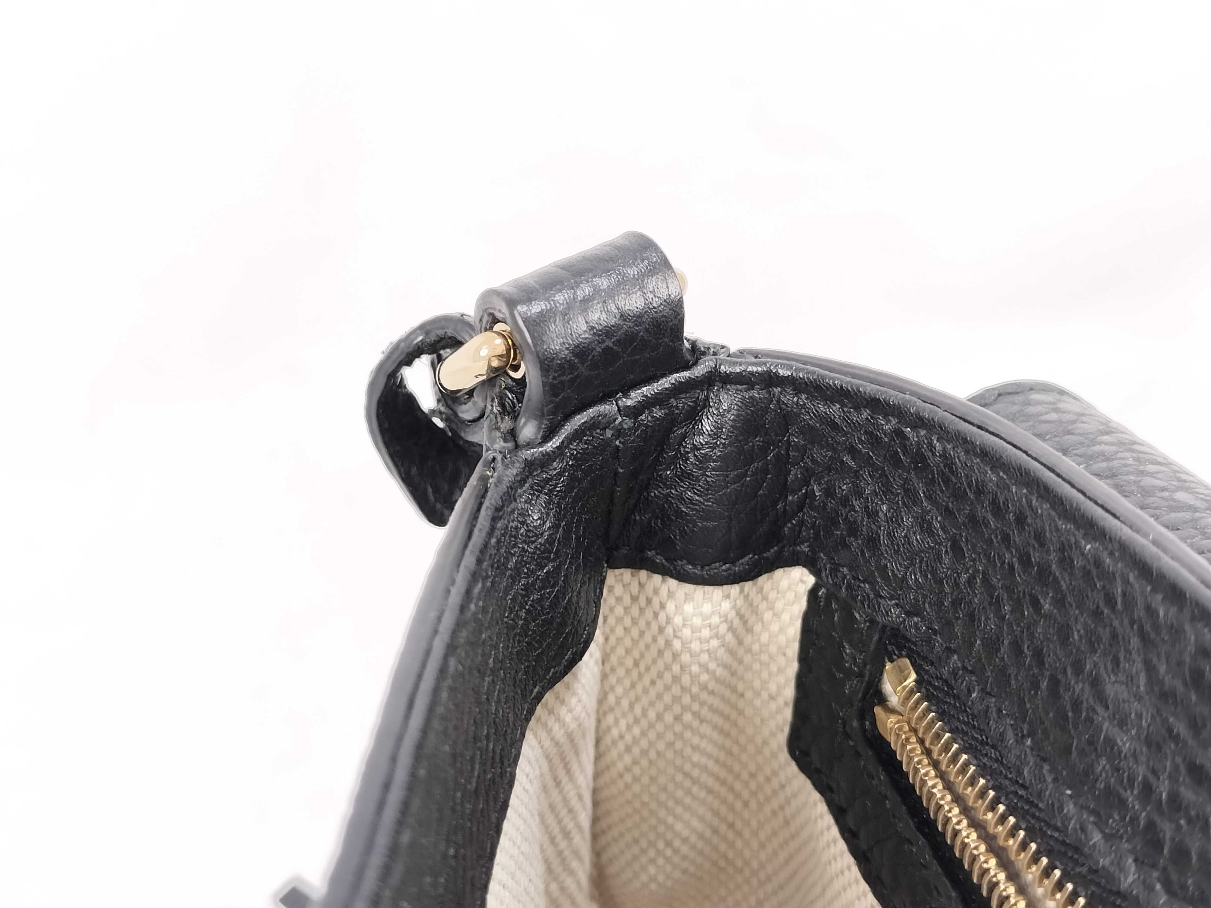 Soho Leather Chain Shoulder Bag, Black, 536224 (Outlet) — view 9