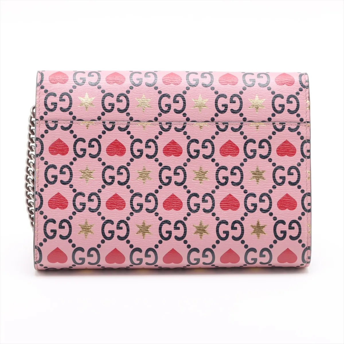 Dionysus PVC x Leather Chain Wallet Pink 401231 — view 2