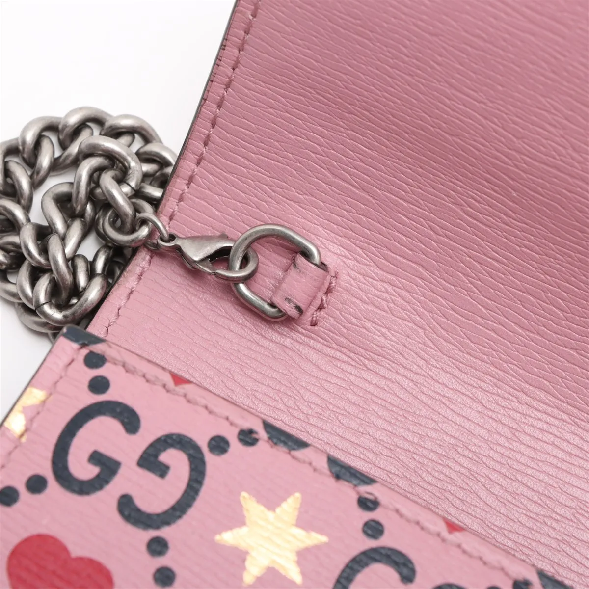 Dionysus PVC x Leather Chain Wallet Pink 401231 — view 13