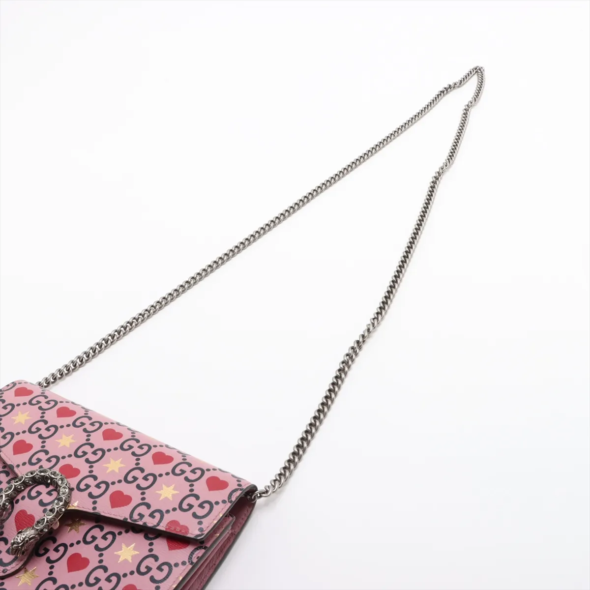 Dionysus PVC x Leather Chain Wallet Pink 401231 — view 5